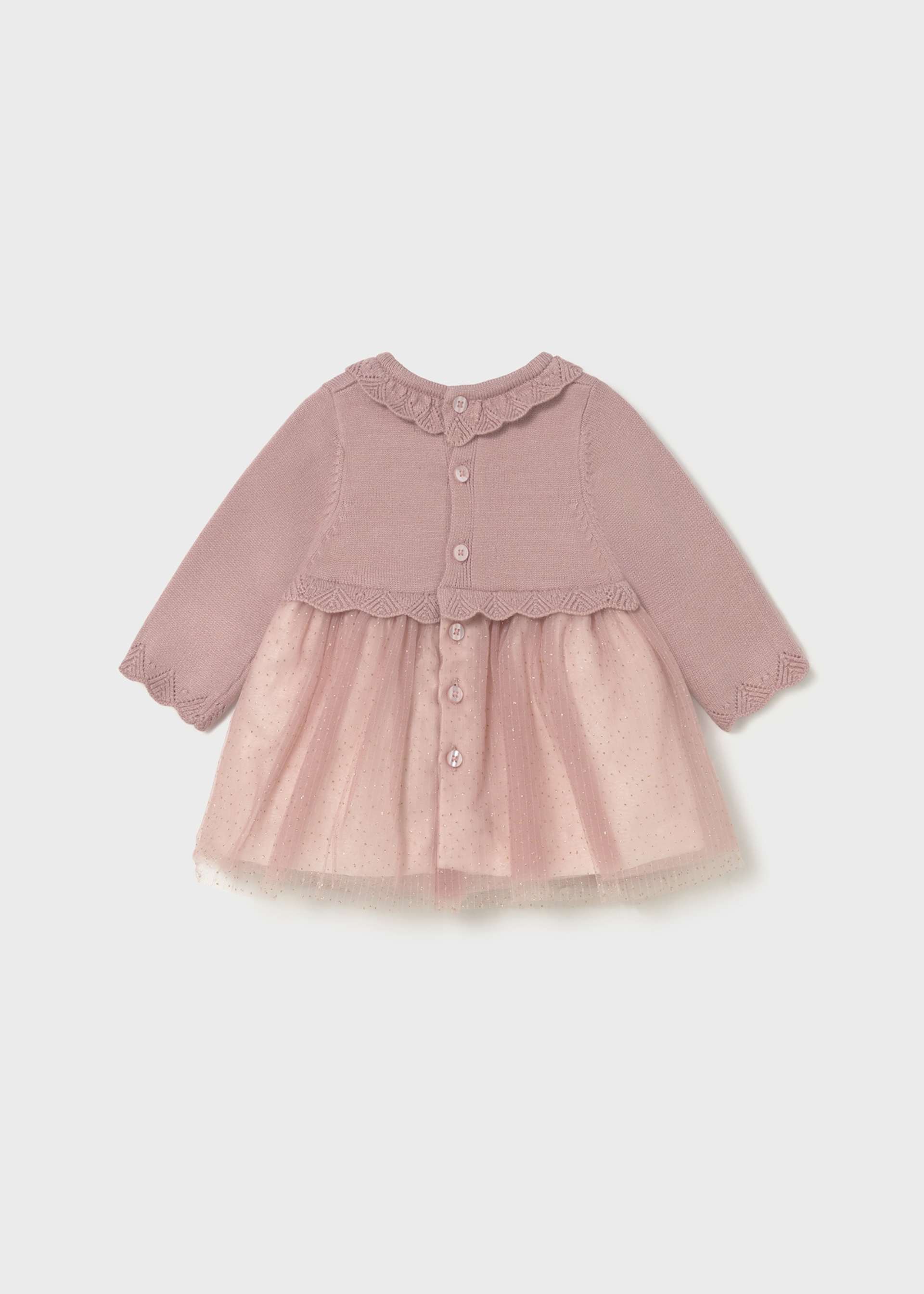 Vestido tricot y tul recién nacida