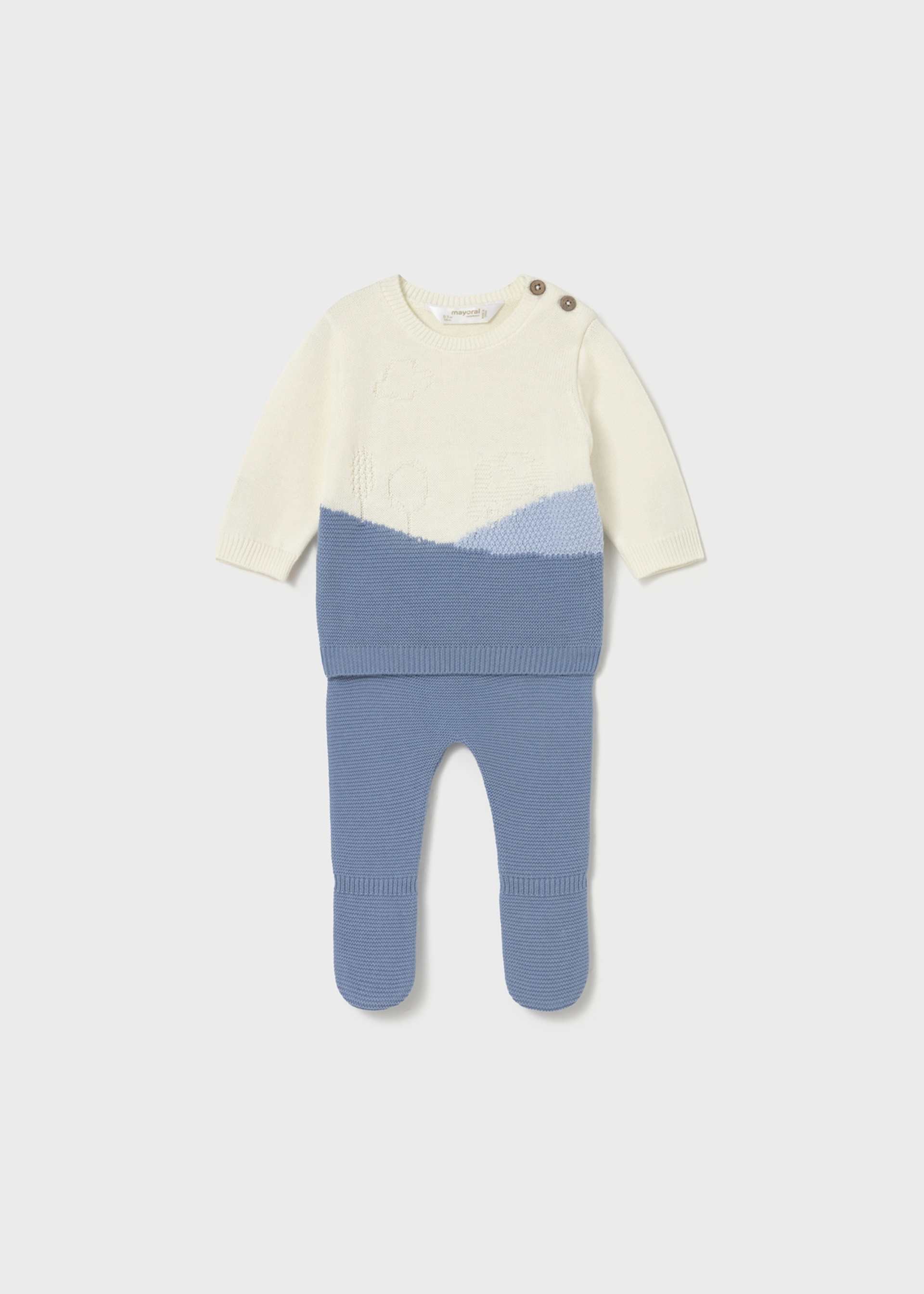 Strick-Set Strampler Hose und Sweatshirt Neugeborene