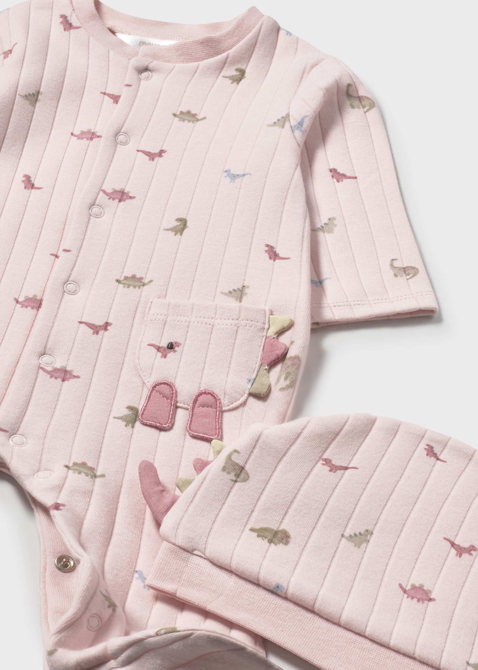 Newborn dinosaur print romper with hat