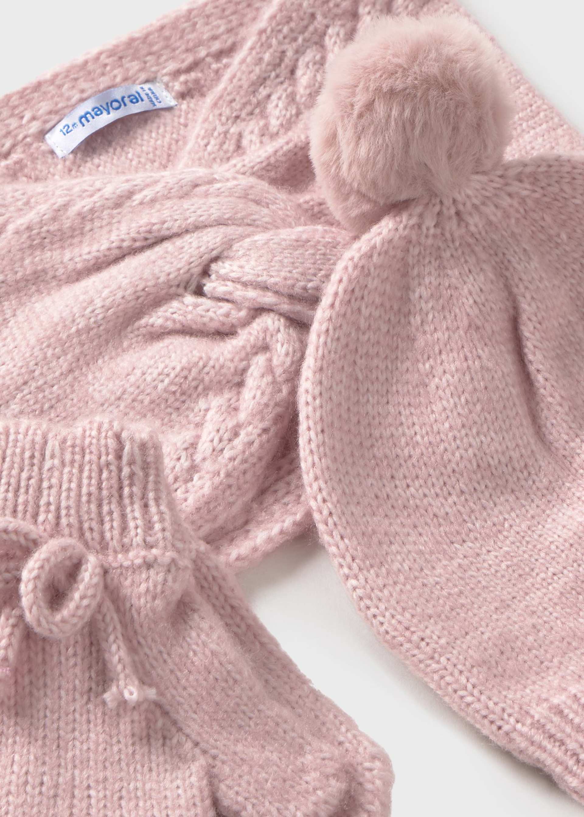 Conjunto 3 peças cachecol gola bebé