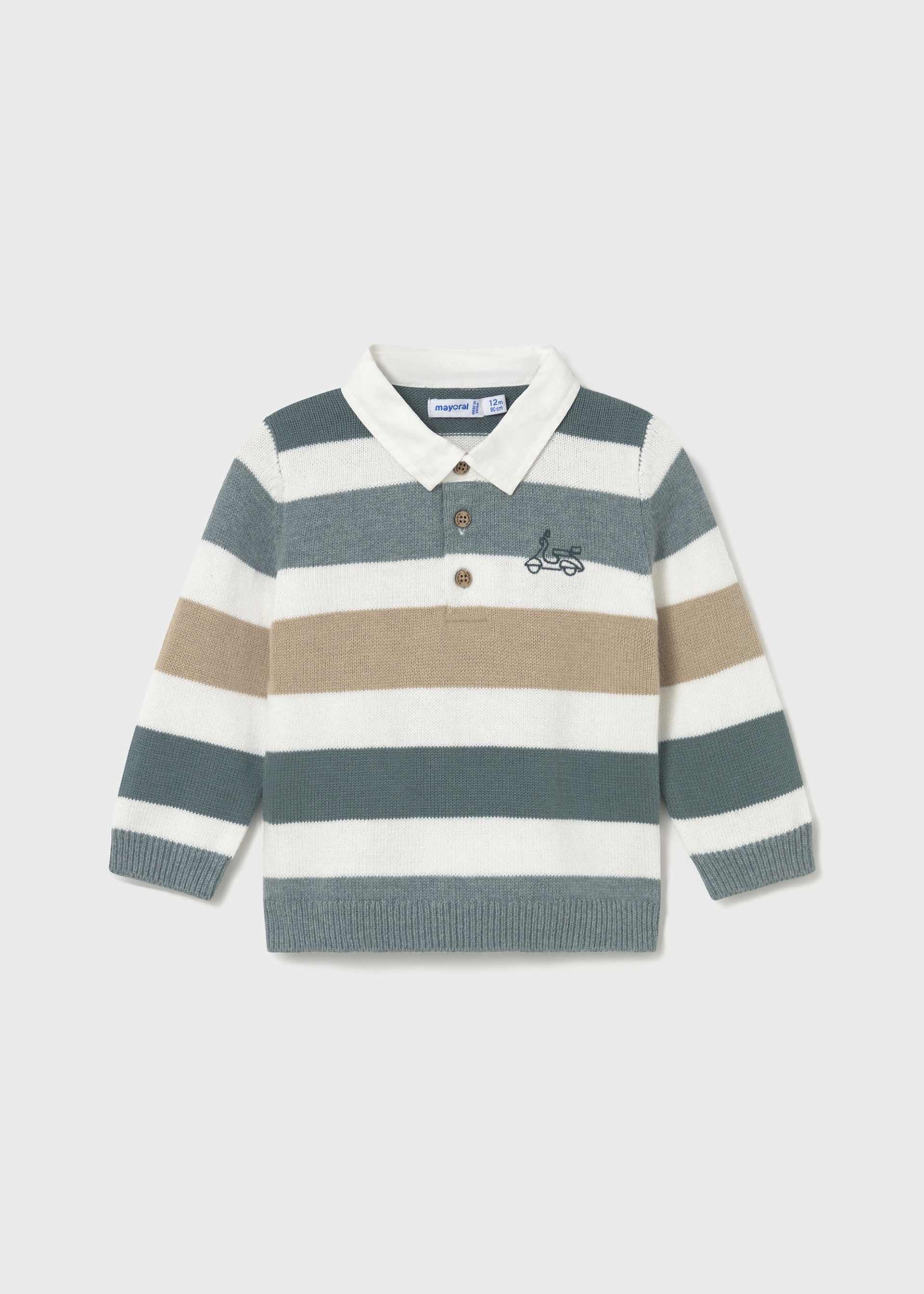 Pullover Maokragen gestreift Baby