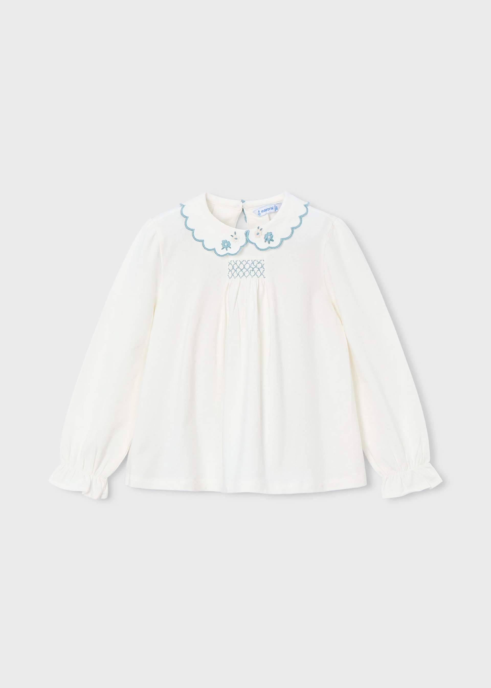 Bluse Stickkragen Mädchen