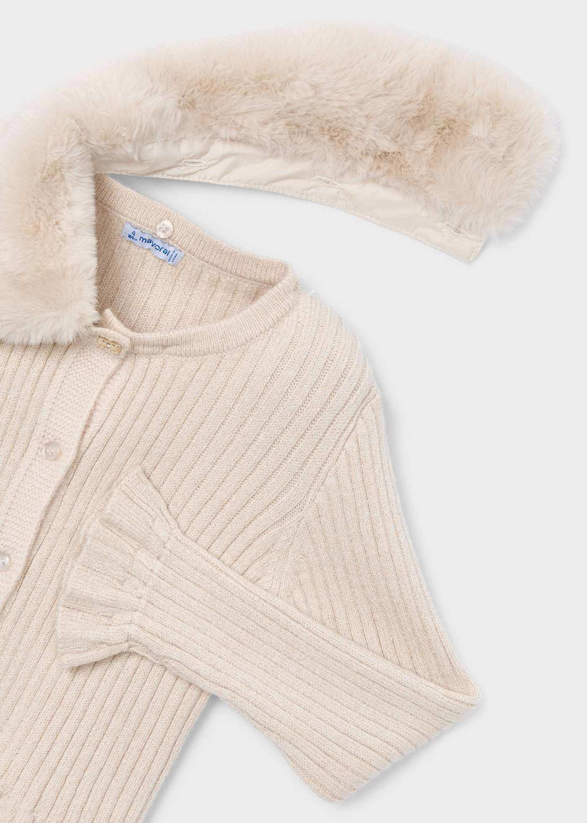 Cardigan col fourré fille