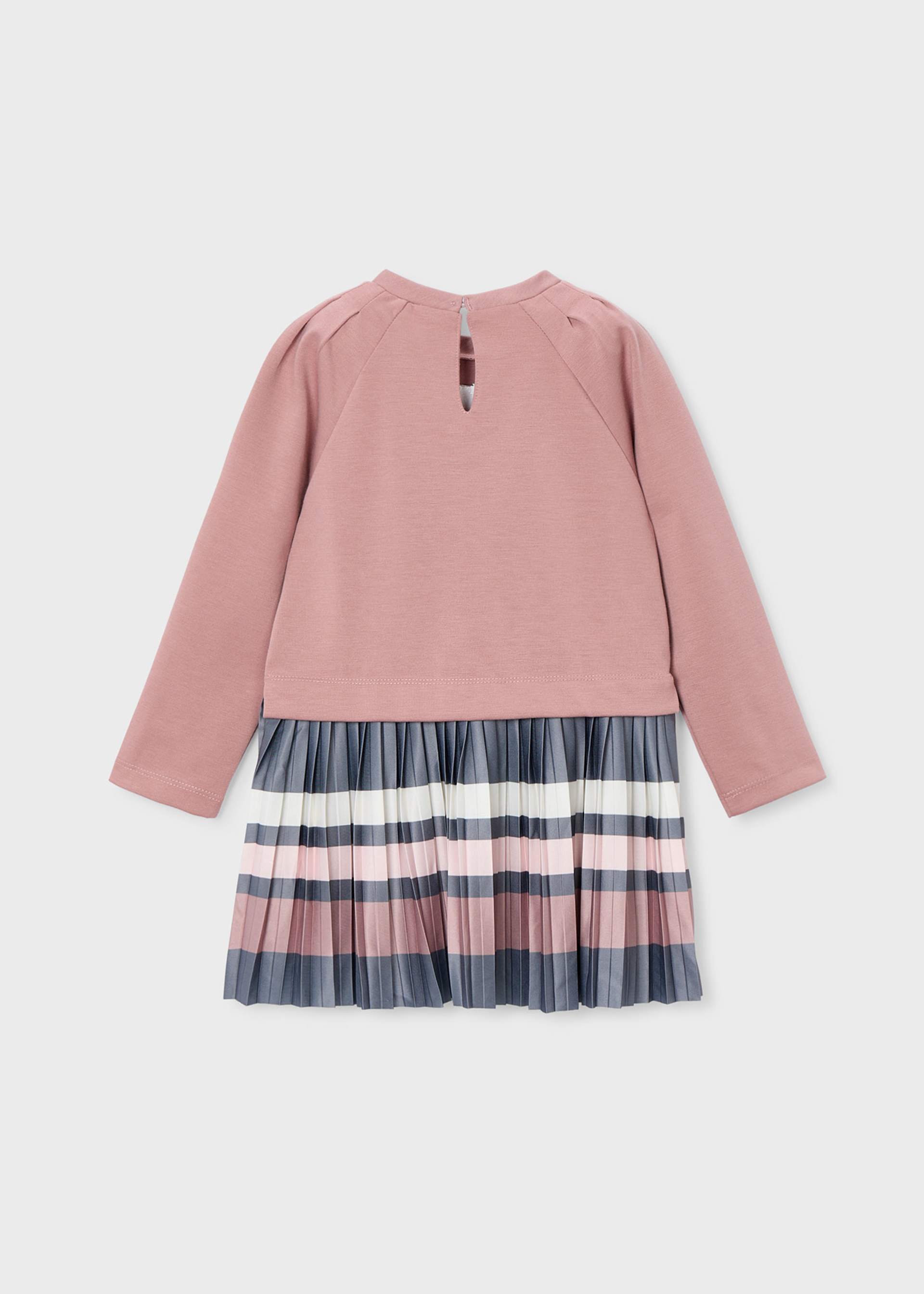 Girls combined striped dress