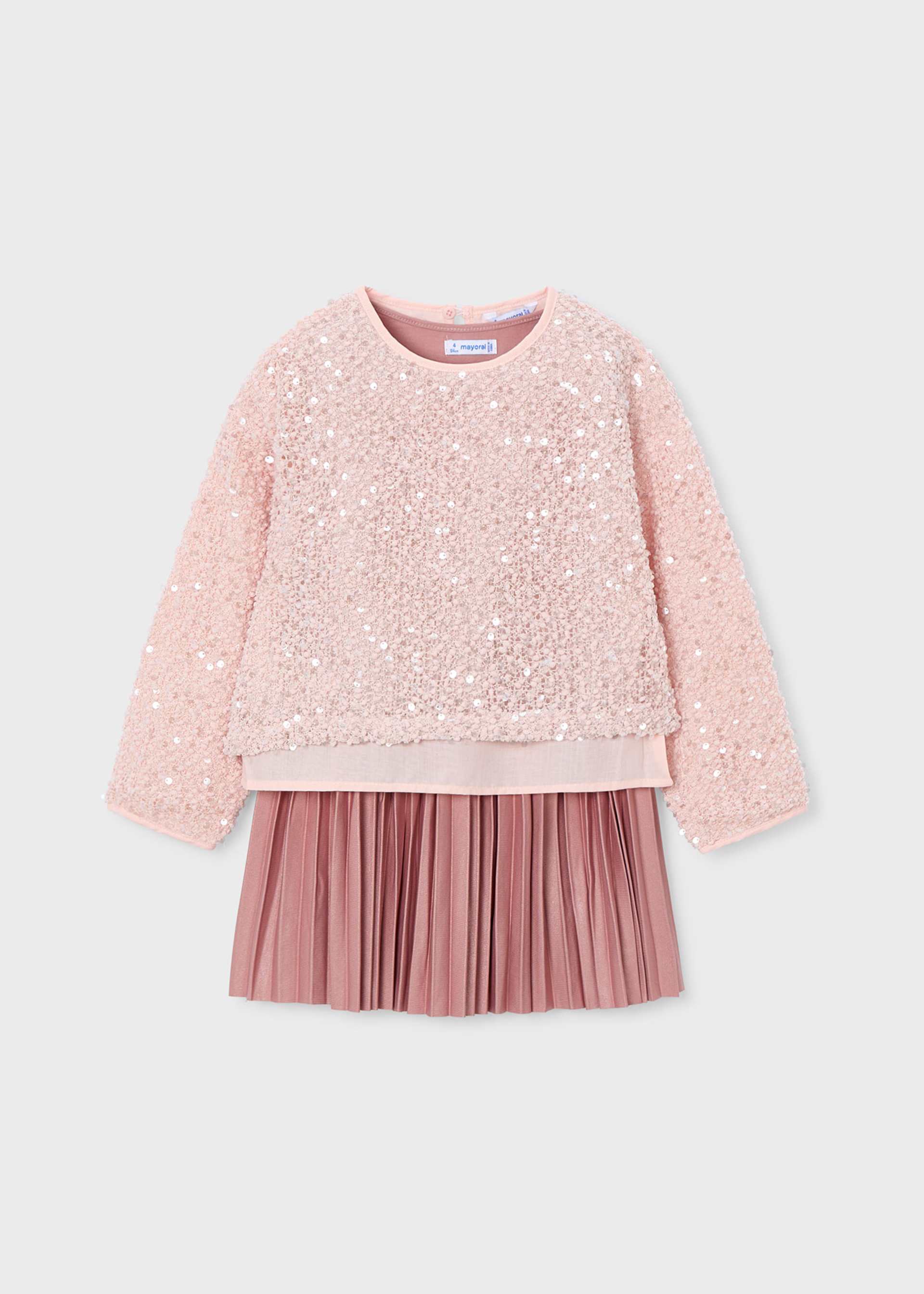 Girls combined sequin dress