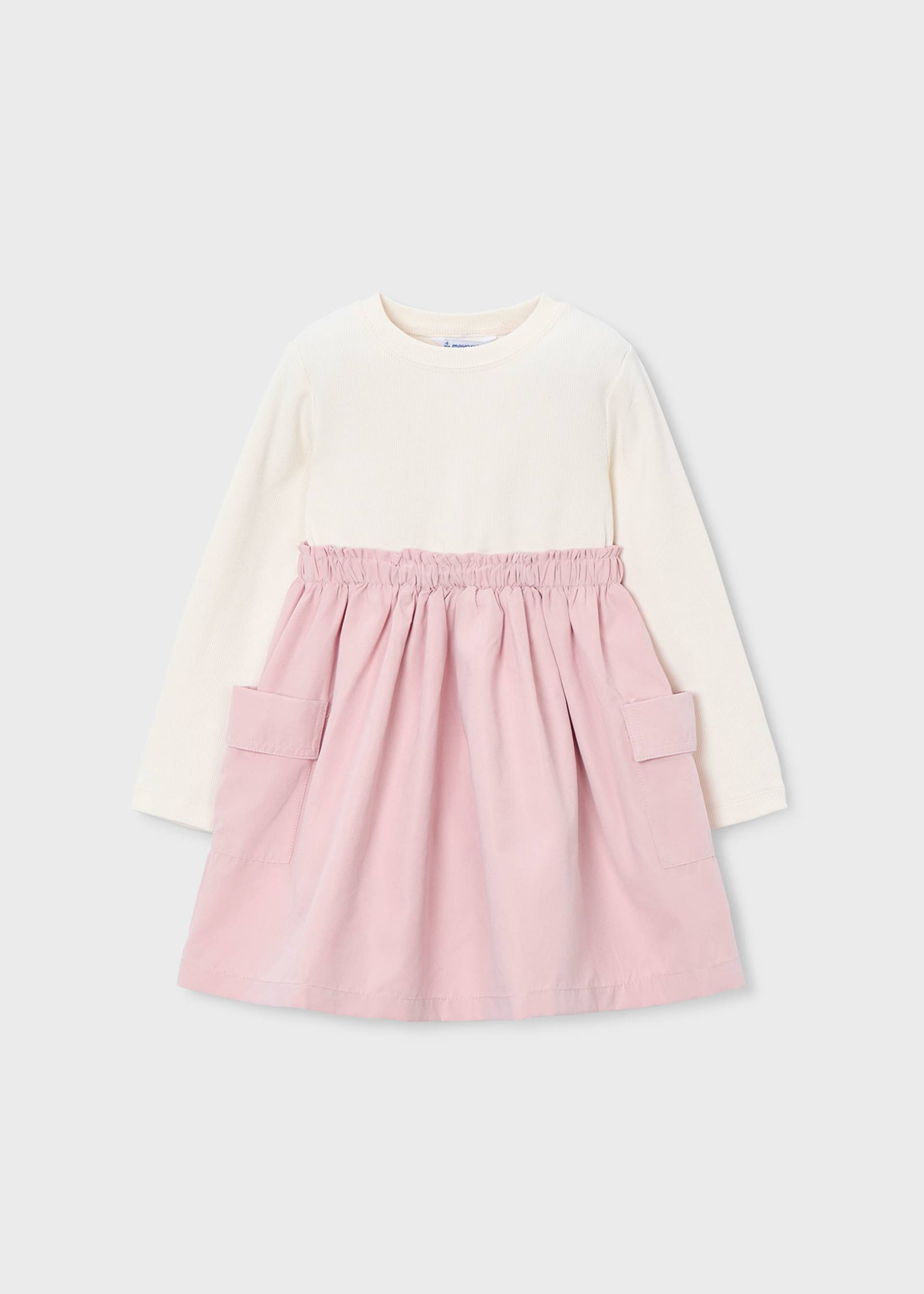 Vestido combinado cargo niña