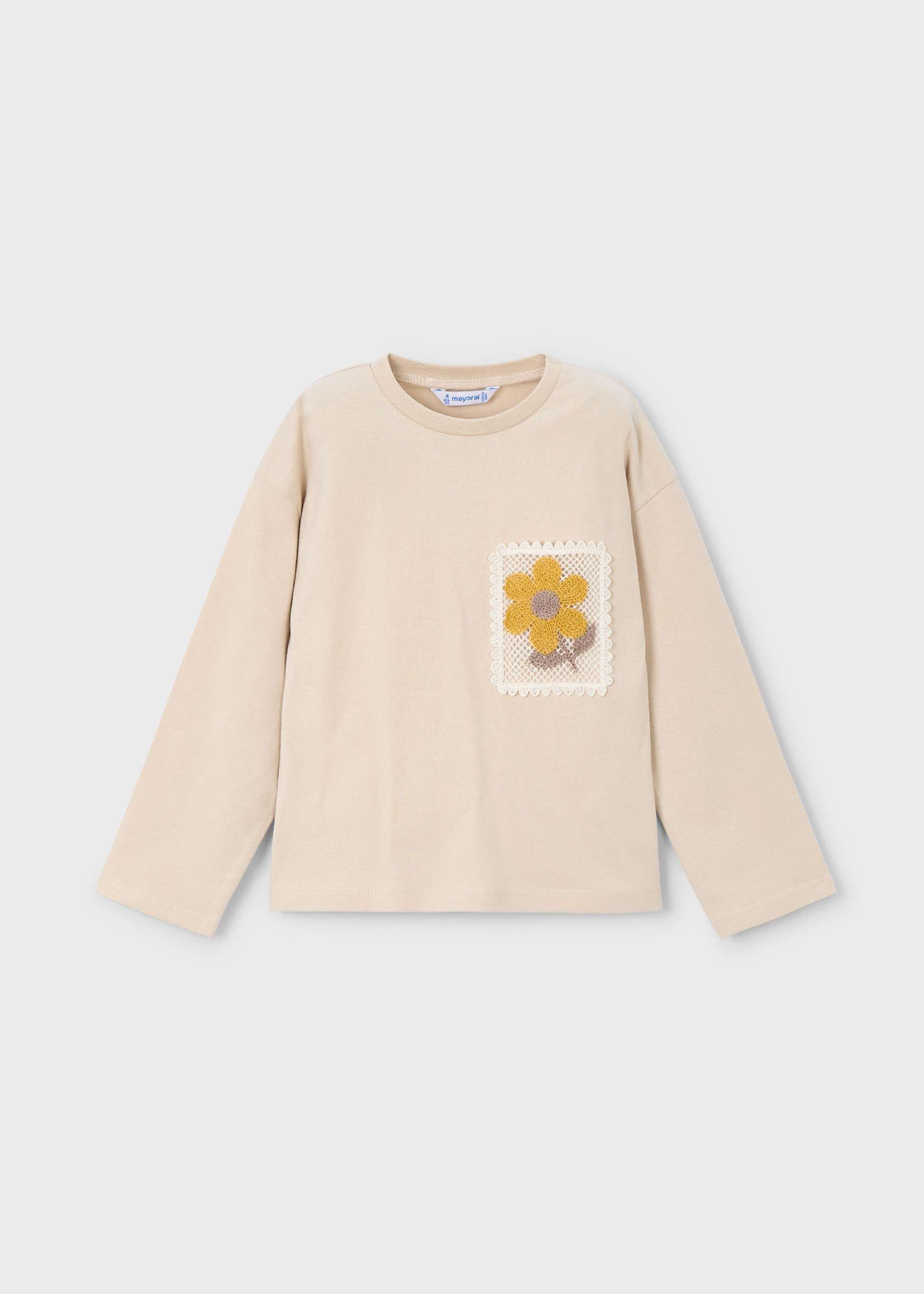 Girl T-Shirt with Crochet Pocket