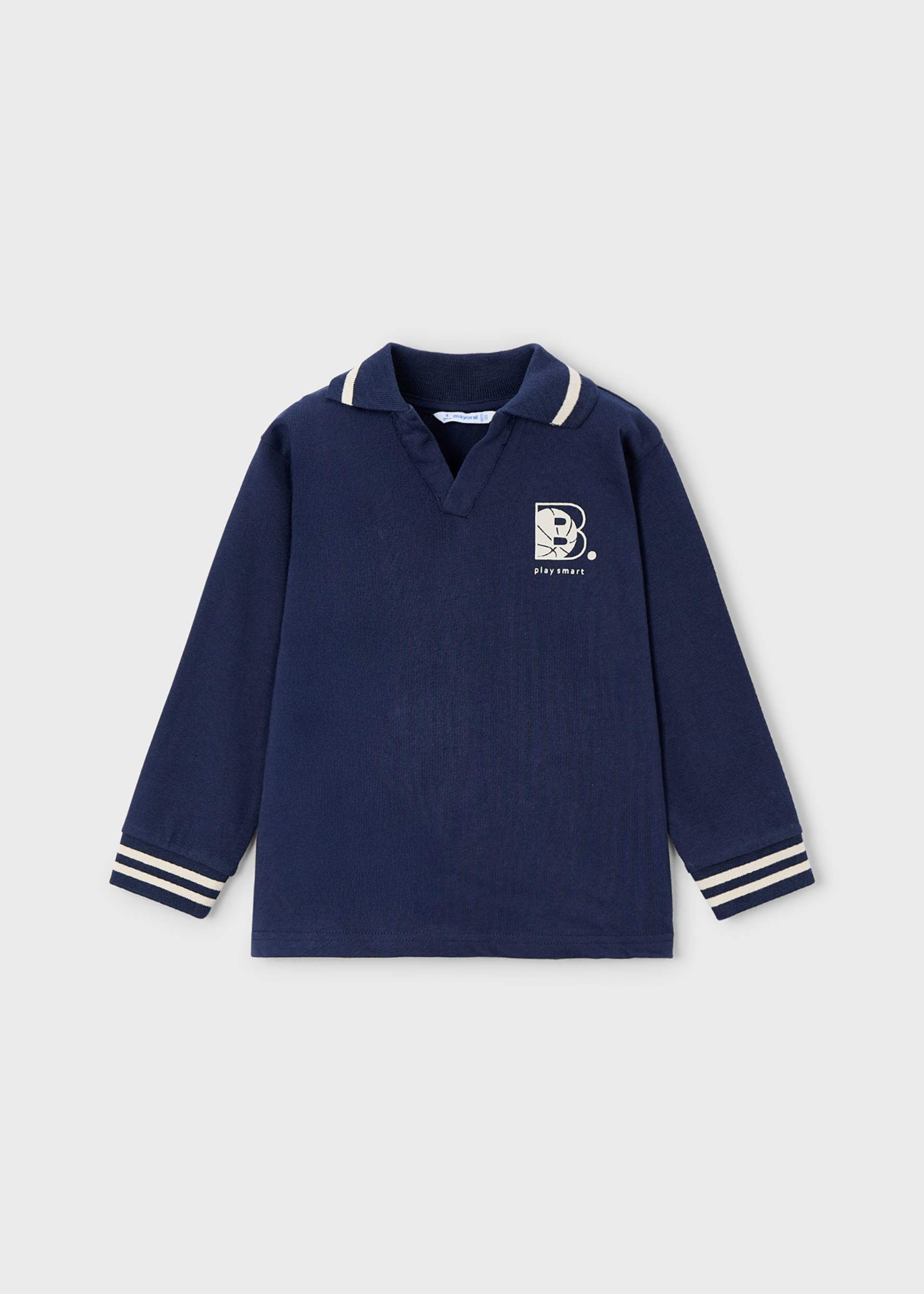 Boys long sleeved print polo