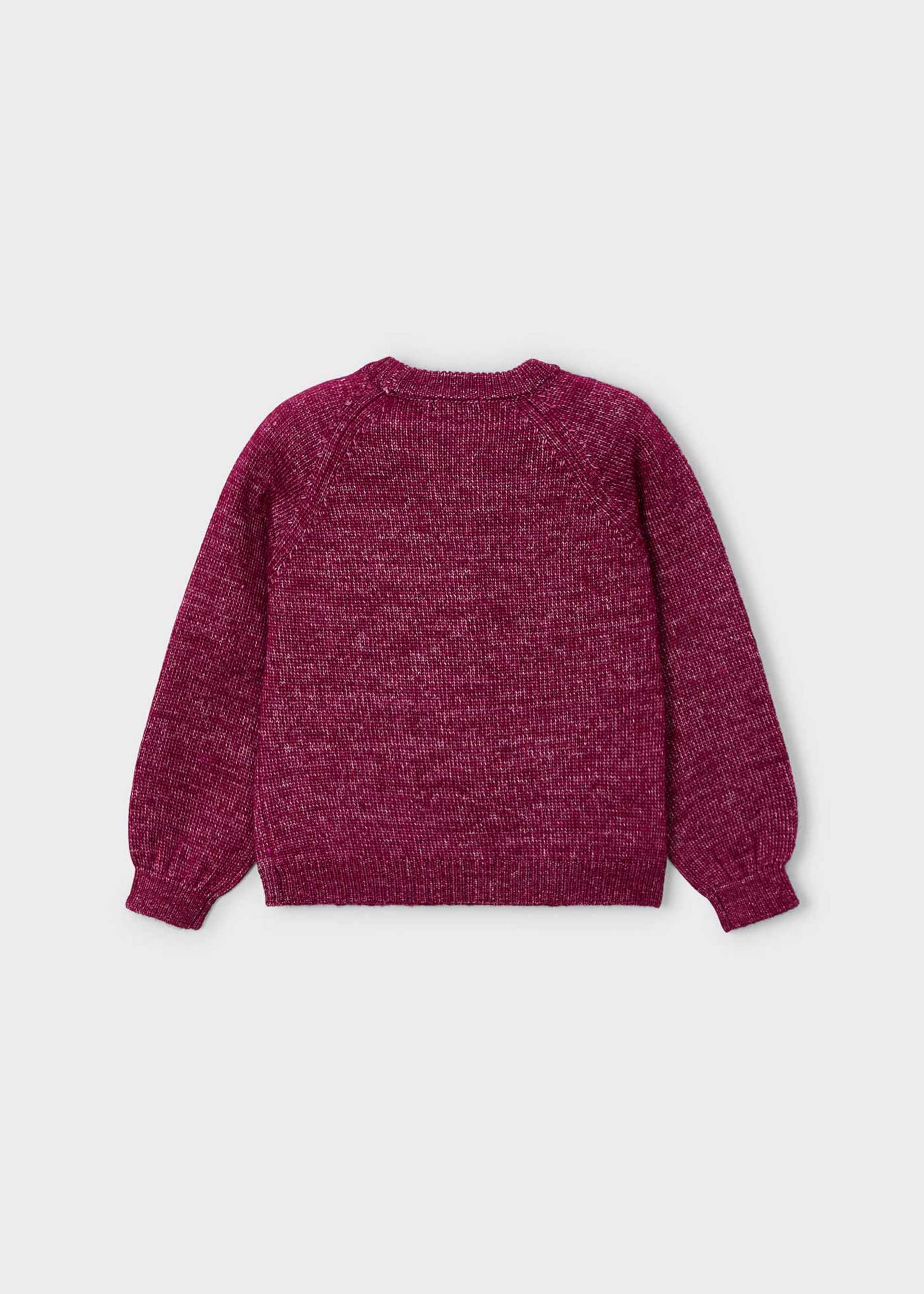 Girl Flowers Applique Knit Sweater