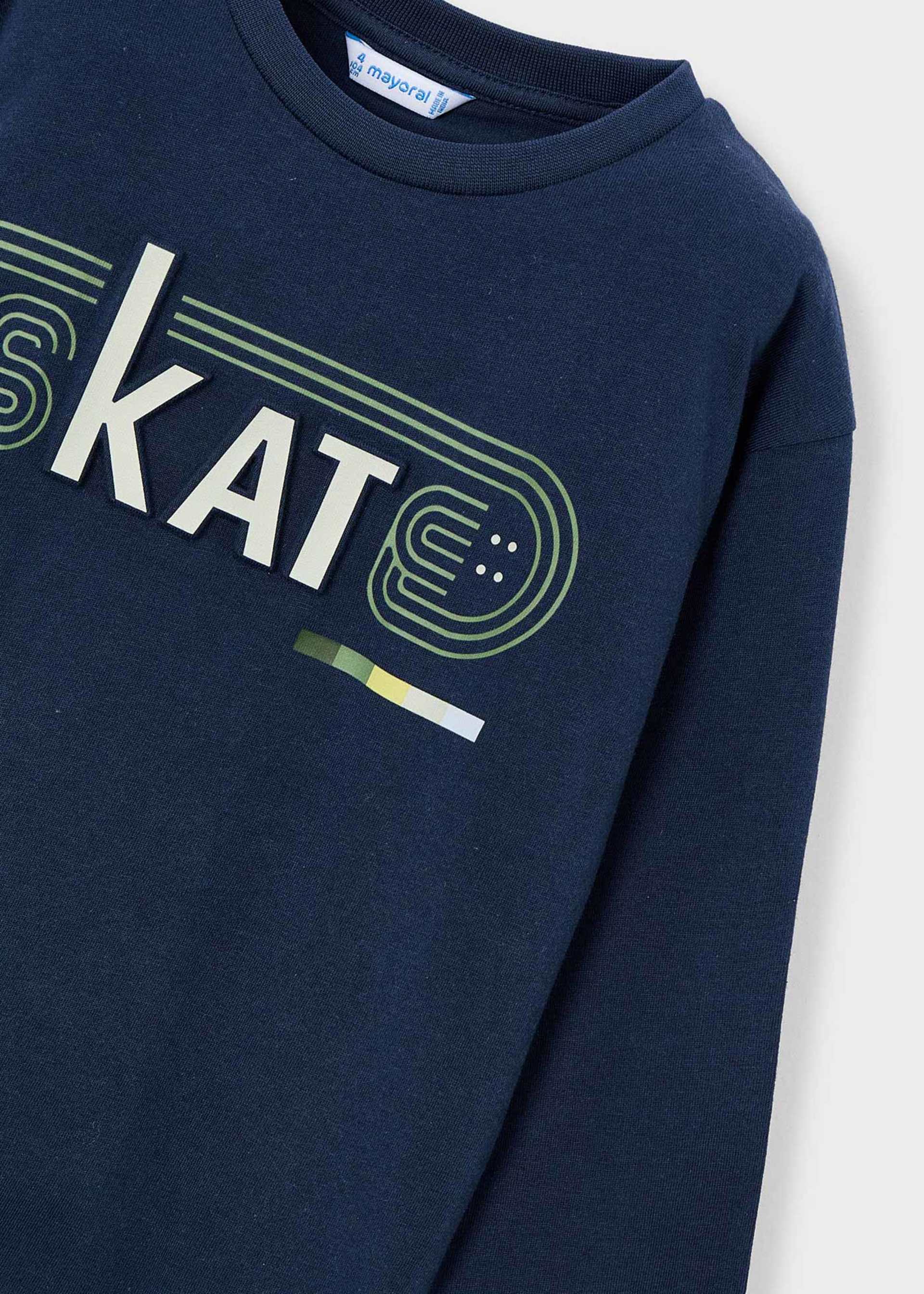 Camiseta letras skate niño