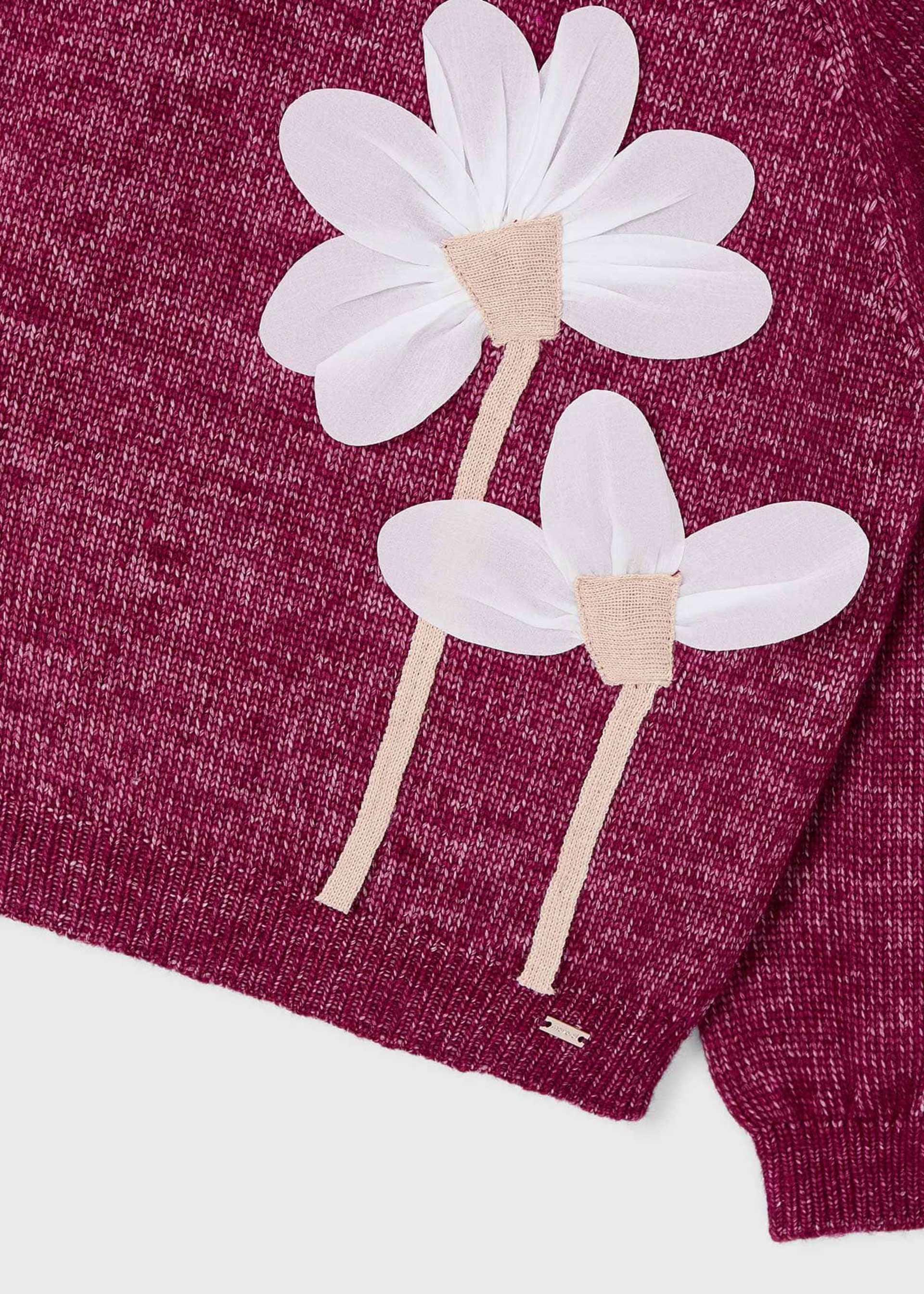Camisola flores aplicação menina