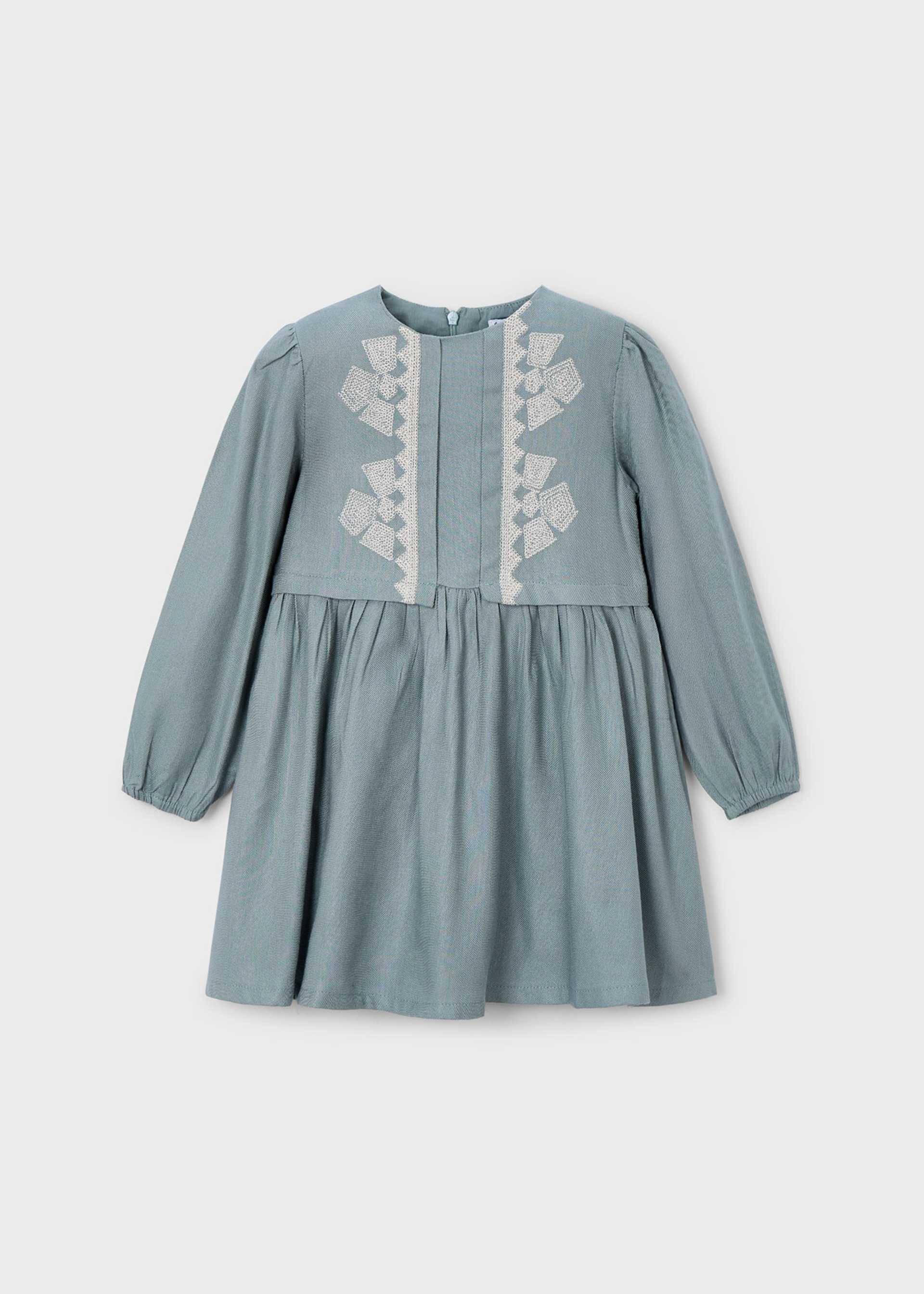 Vestido detalhes bordados menina