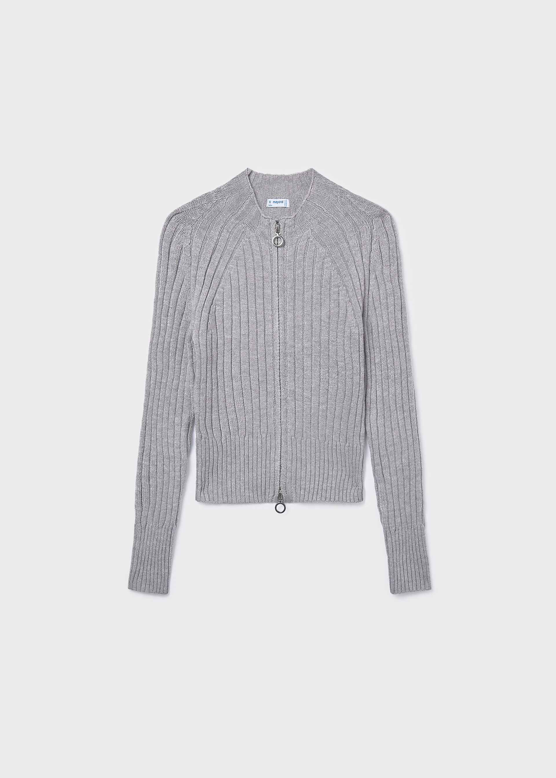 Sweatshirt zippé en tricot fille