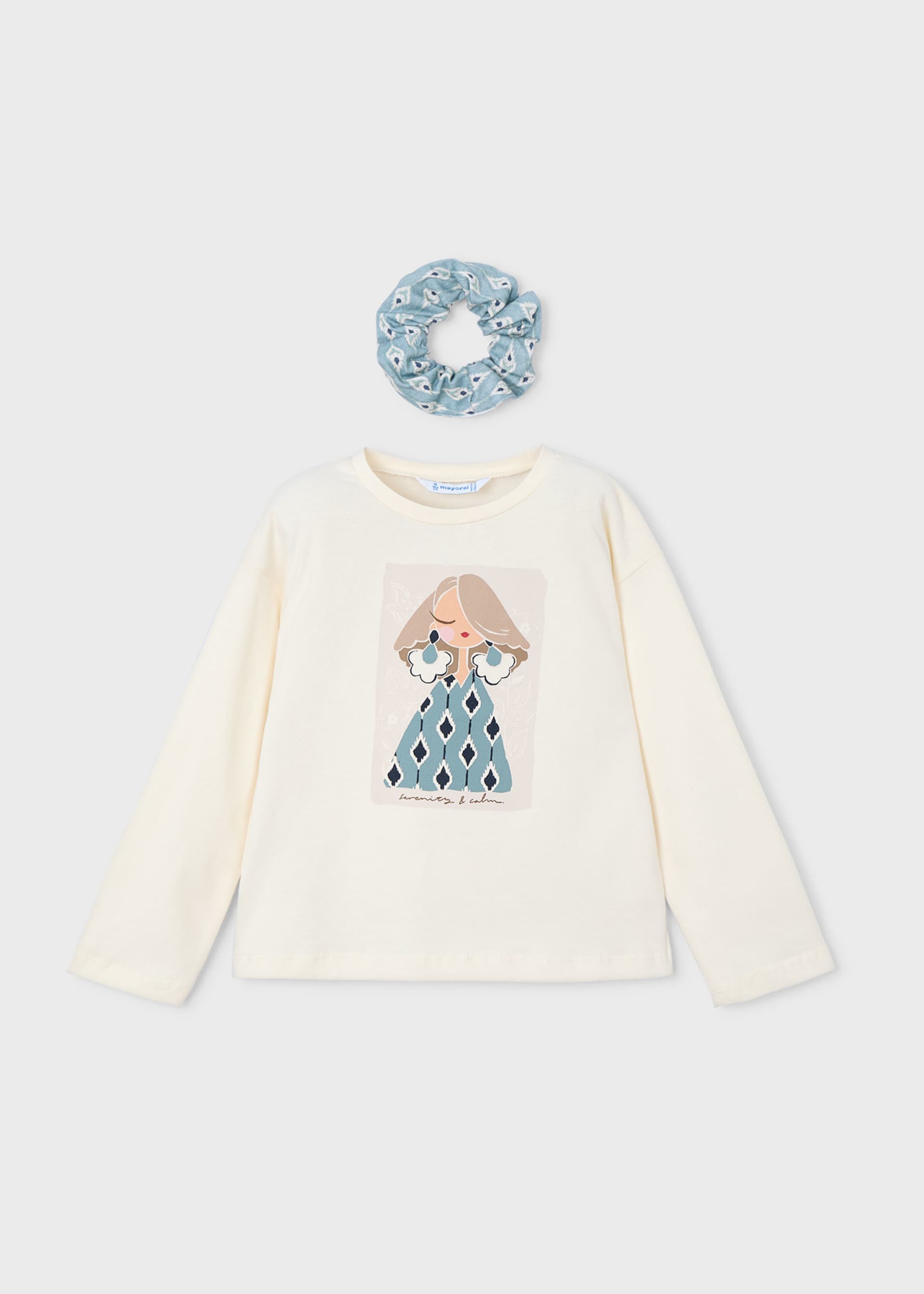 Girl T-Shirt with Matching Scrunchie