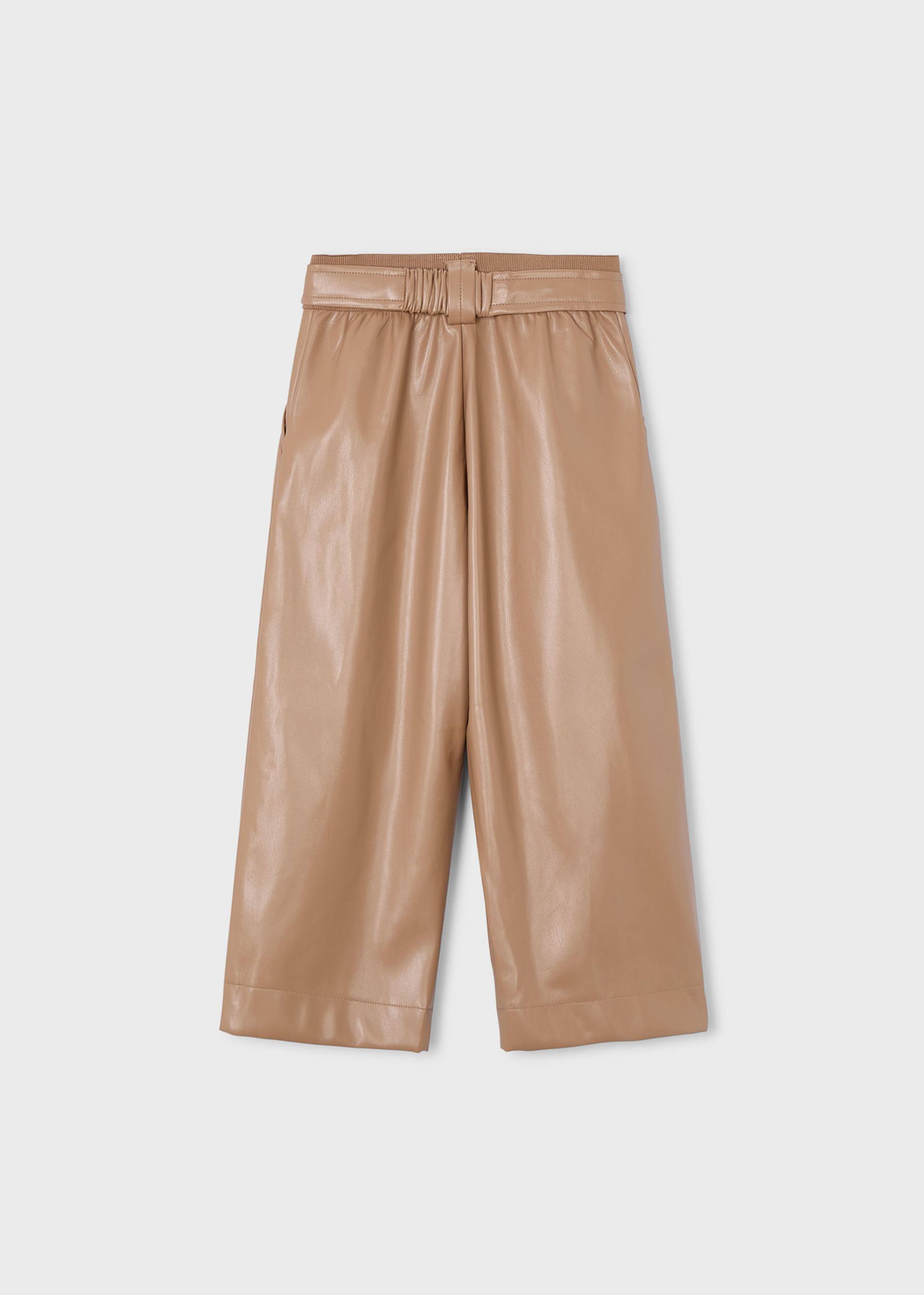 Pantalone similpelle con cintura bambina