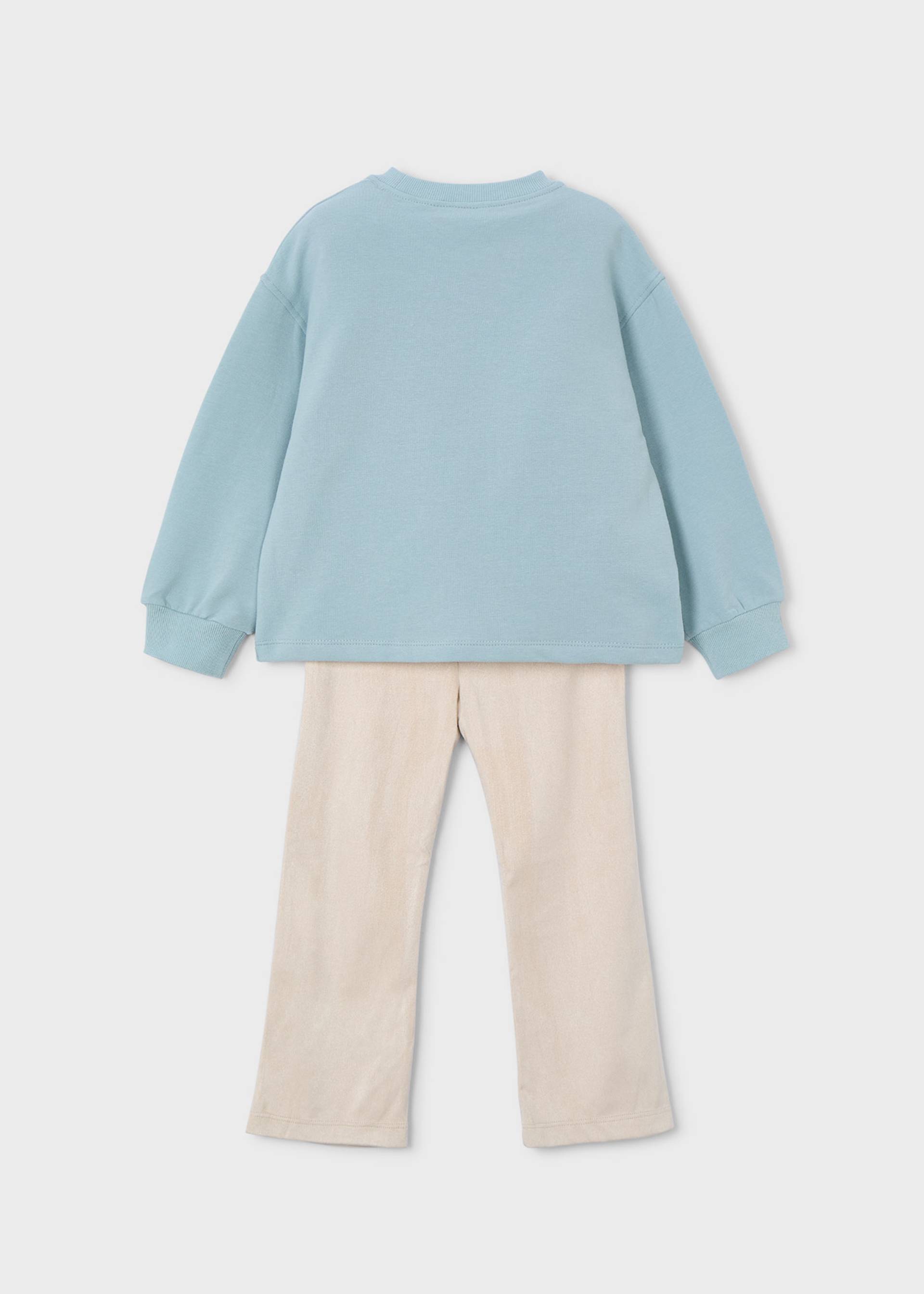 Girl Embroidered Sweatshirt and Leggings Set