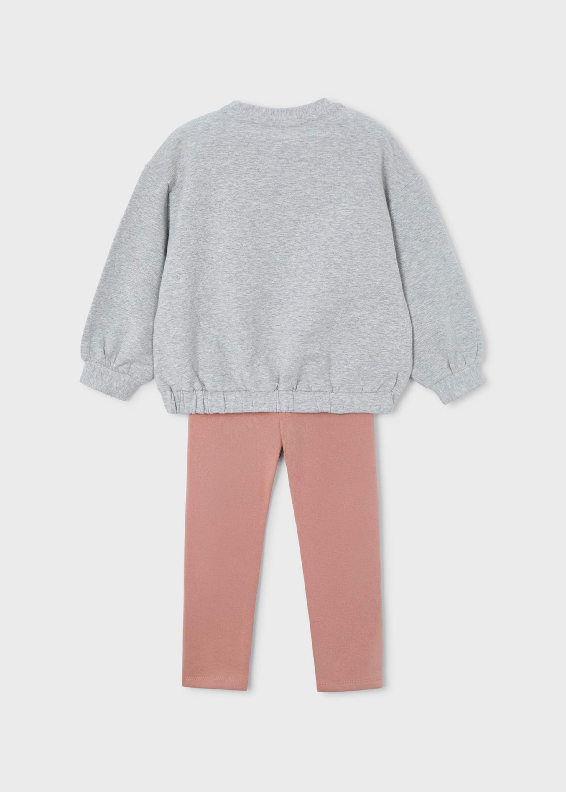 Set Leggings und Sweatshirt Schleife Mädchen