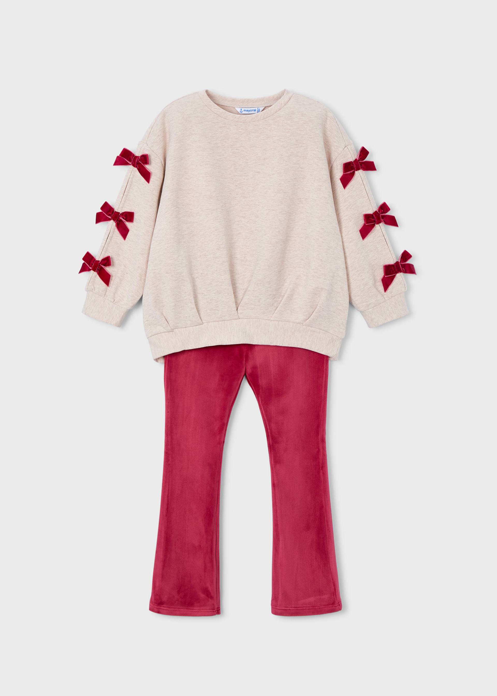 Set Leggings und Sweatshirt Schleifen Mädchen