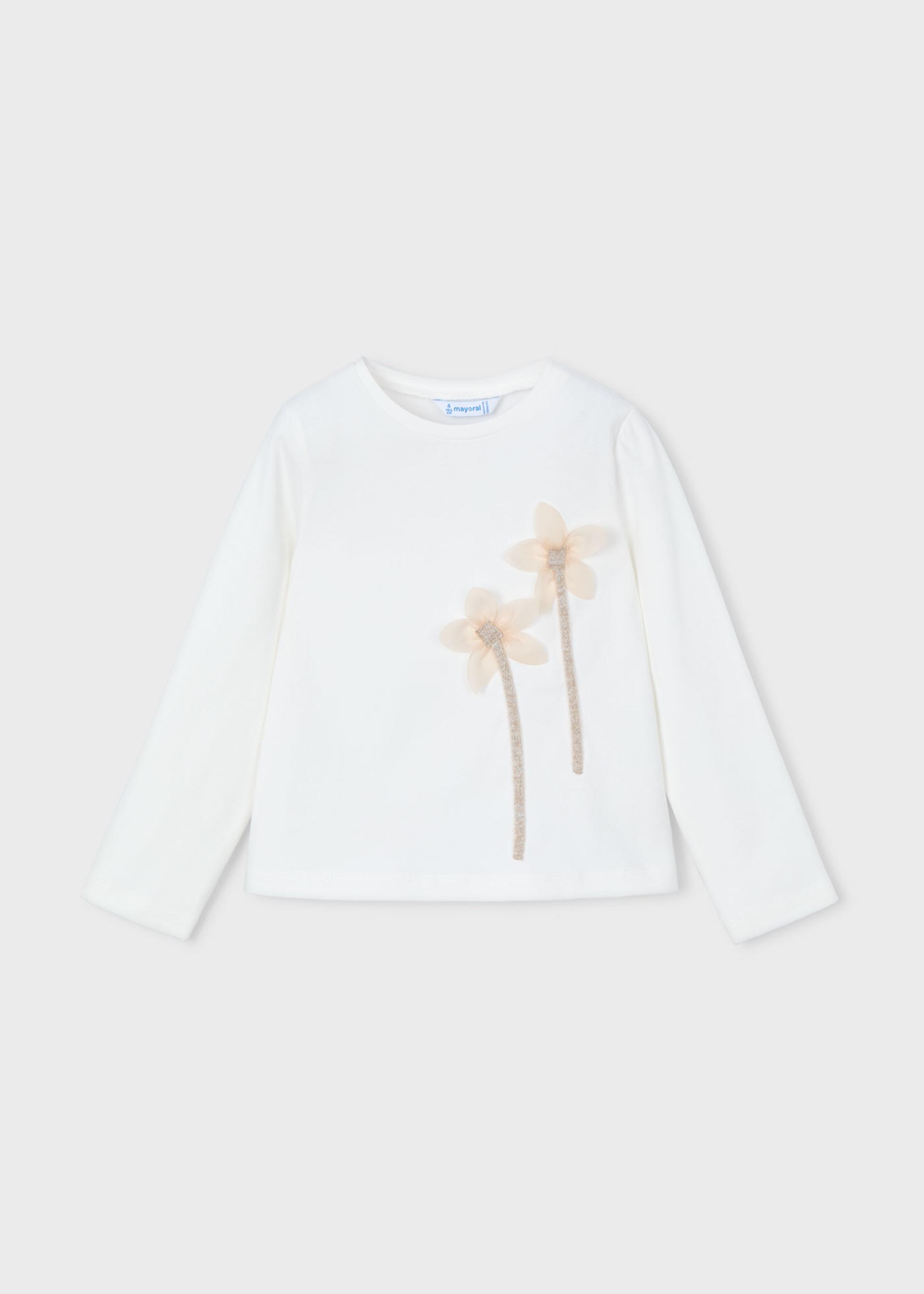 Girl Applique Flower T-Shirt