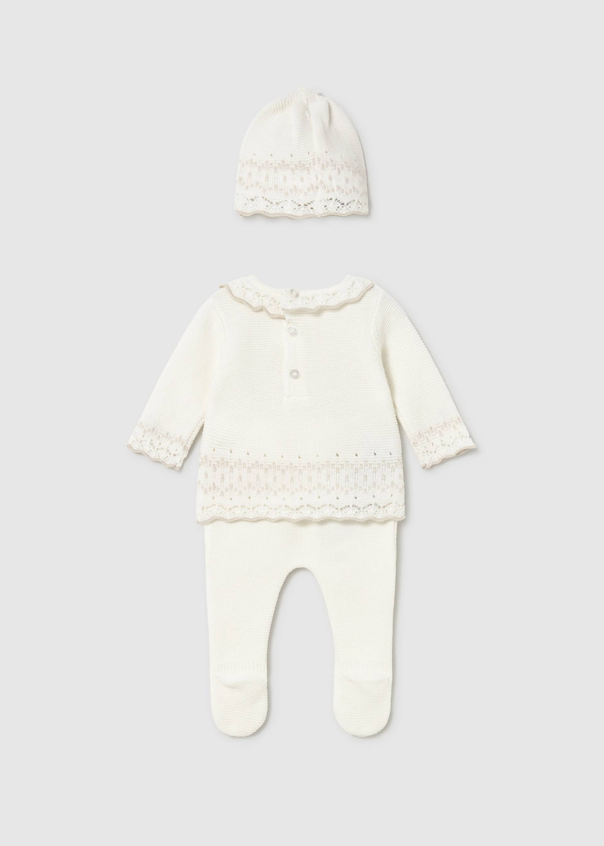 Completo 3 pezzi tricot neonata
