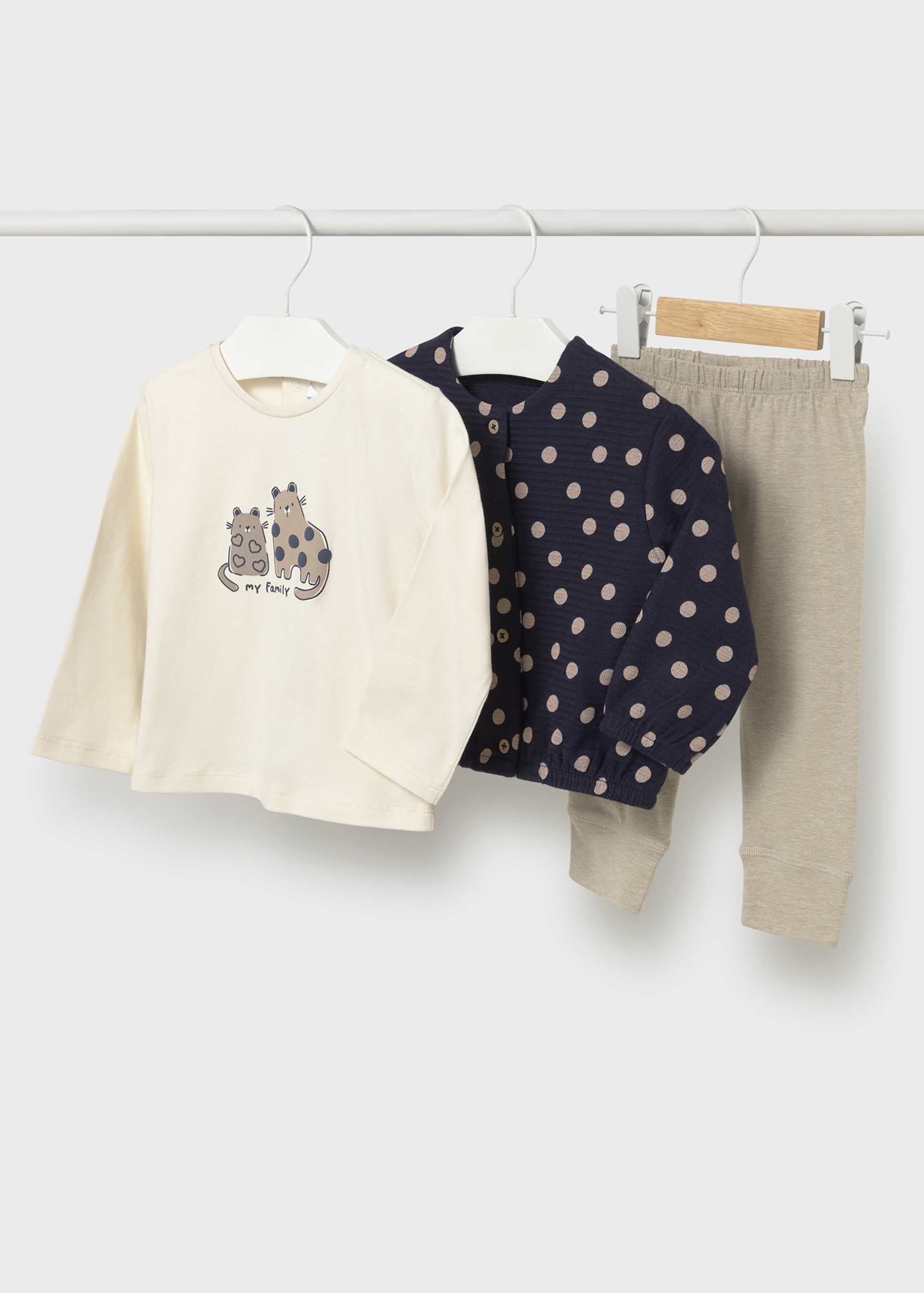 Conjunto 3 piezas lunares bebé