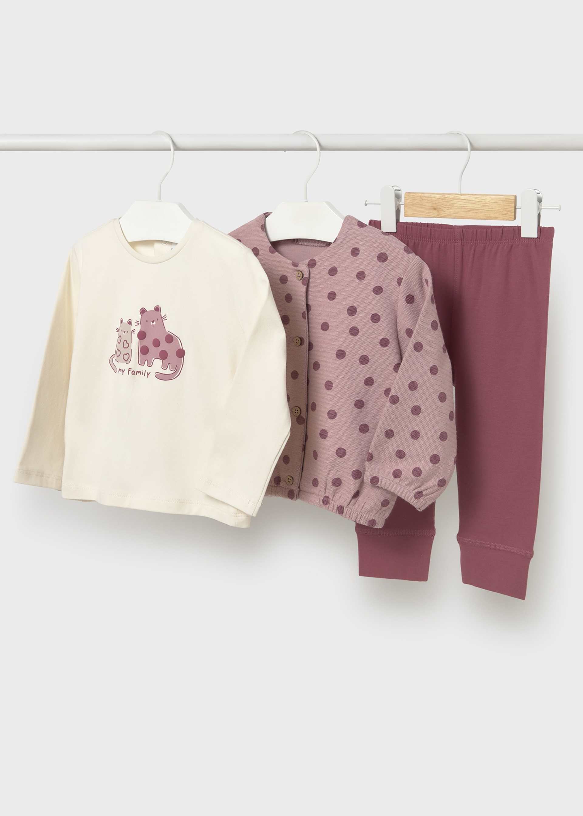 Baby 3-Piece Set Polka Dots Jacket Baby 3-Piece Set Polka Dots Jacket