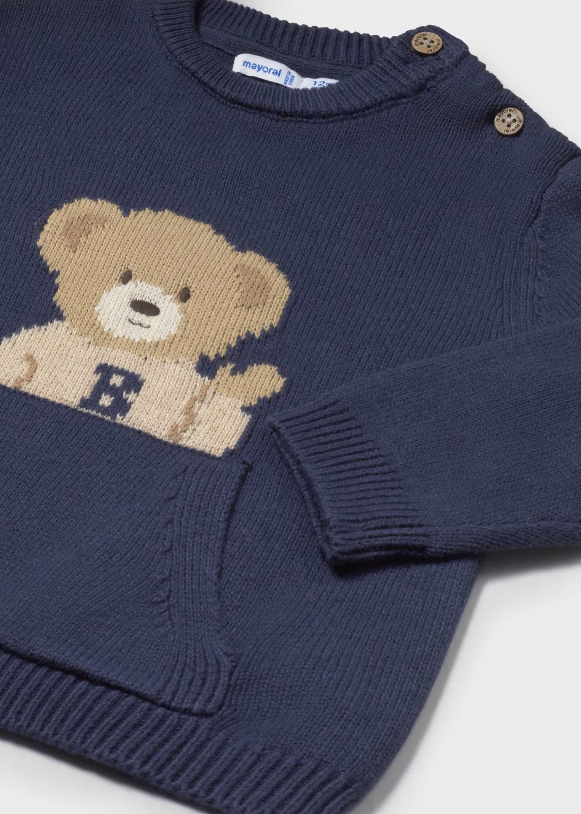 Baby Sweater with Bear Pocket