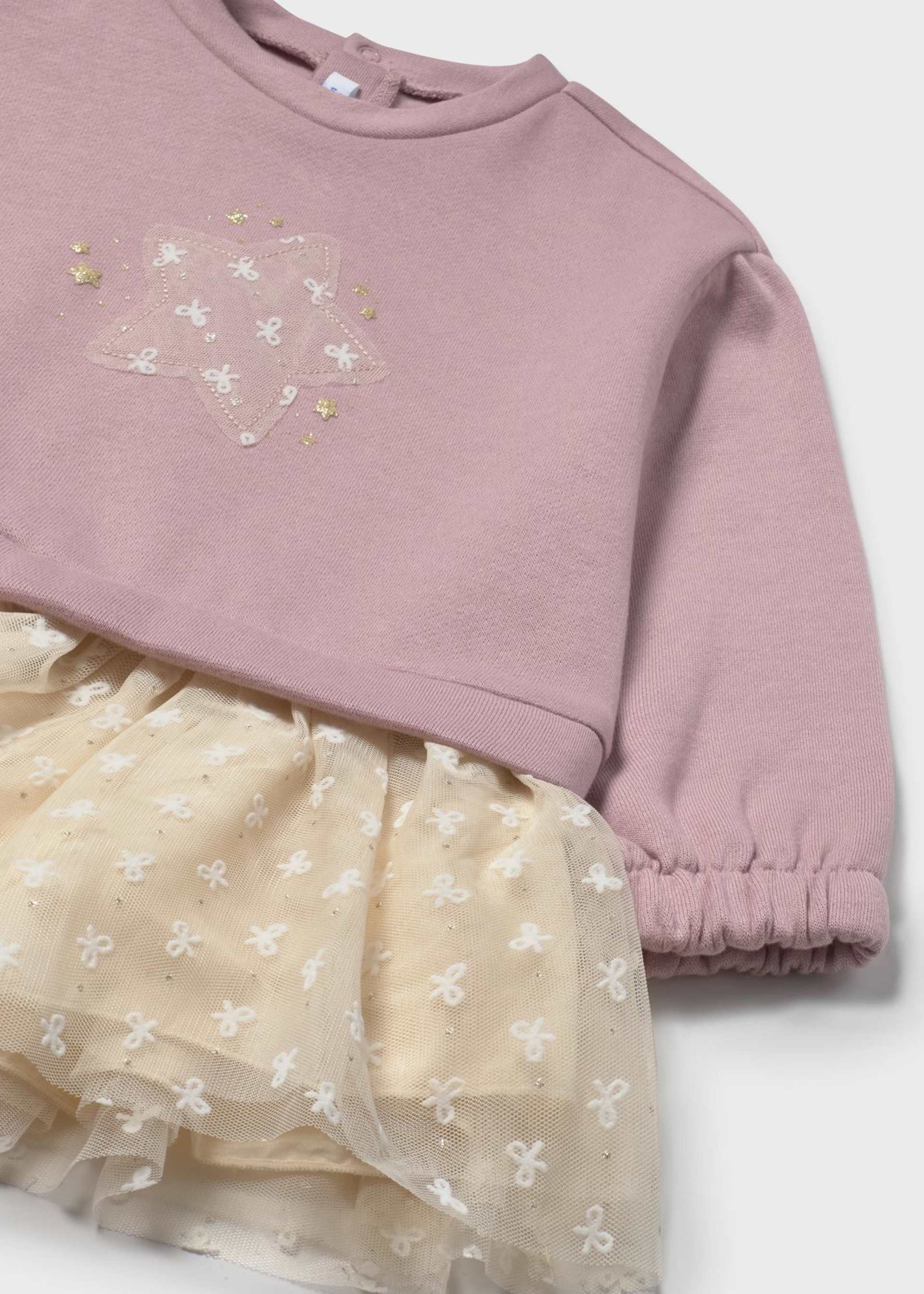 Baby combined star motif tulle dress