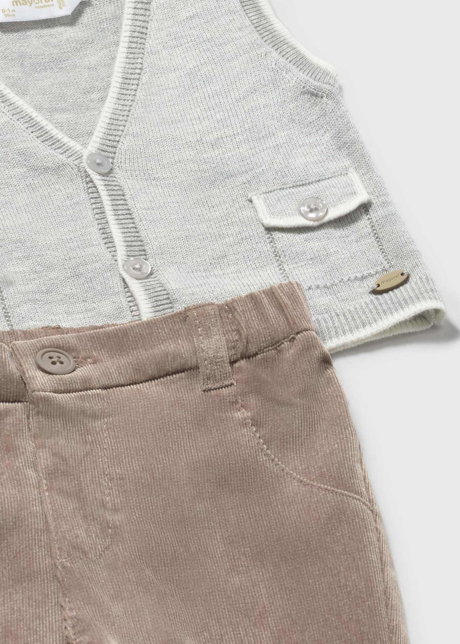 Conjunto chaleco 3 piezas recién nacido