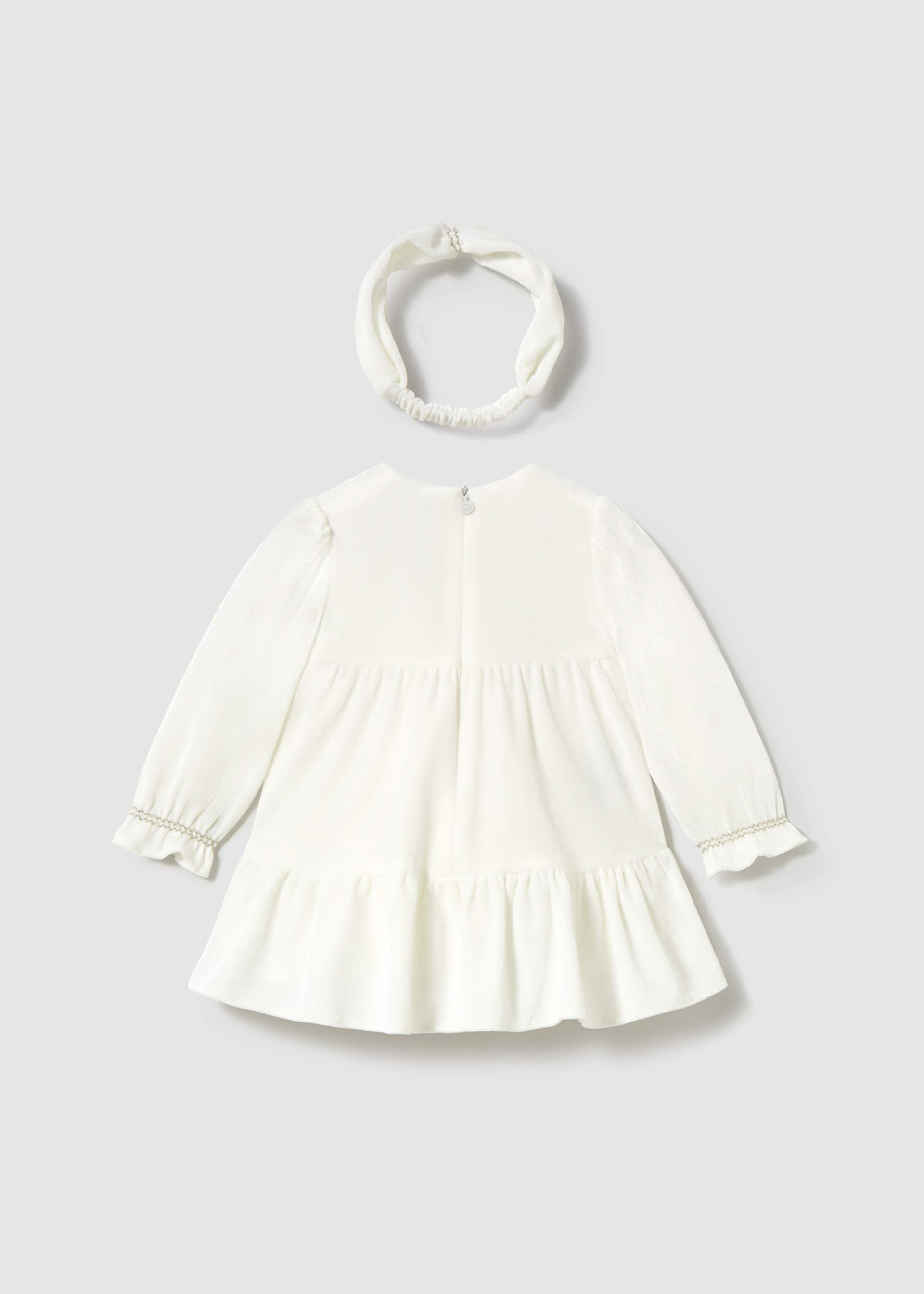 Vestido terciopelo con diadema bebé