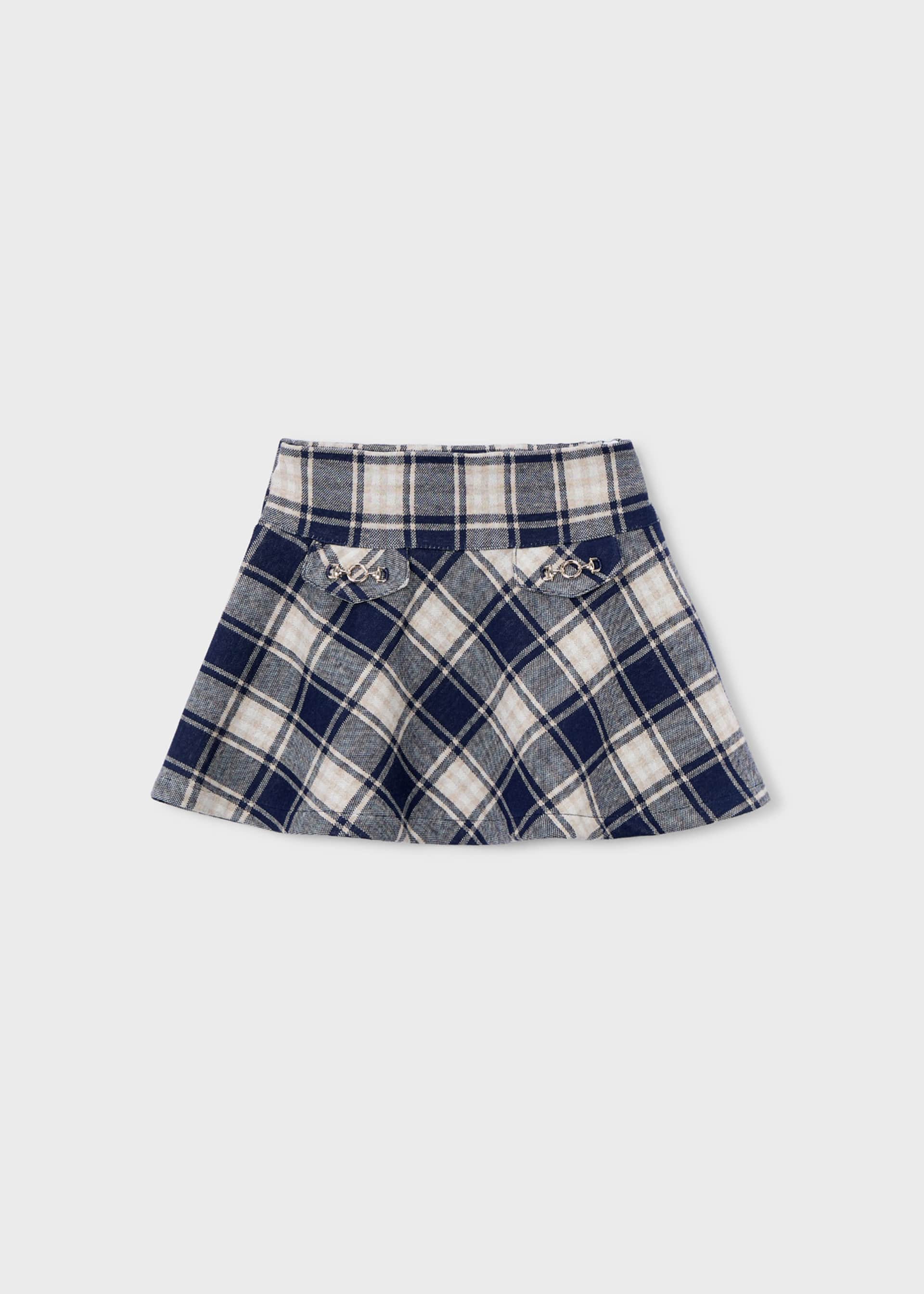 Girls jacquard check skirt