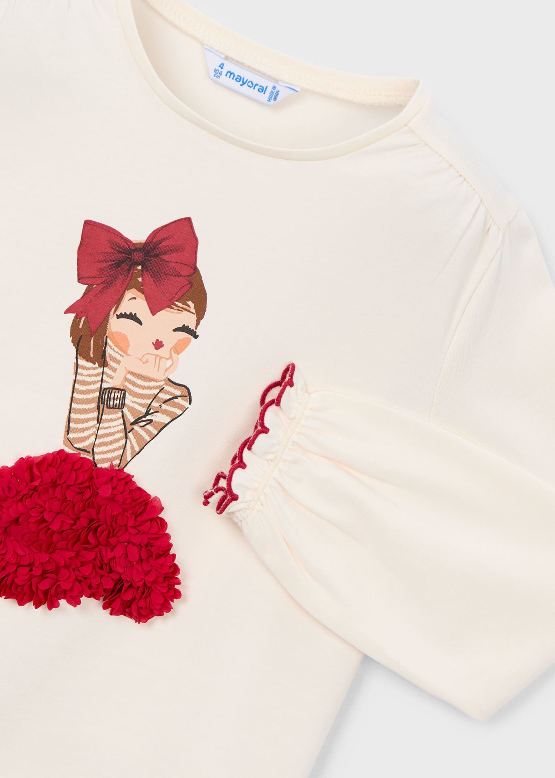 Shirt Blütenblätter Applikation Mädchen