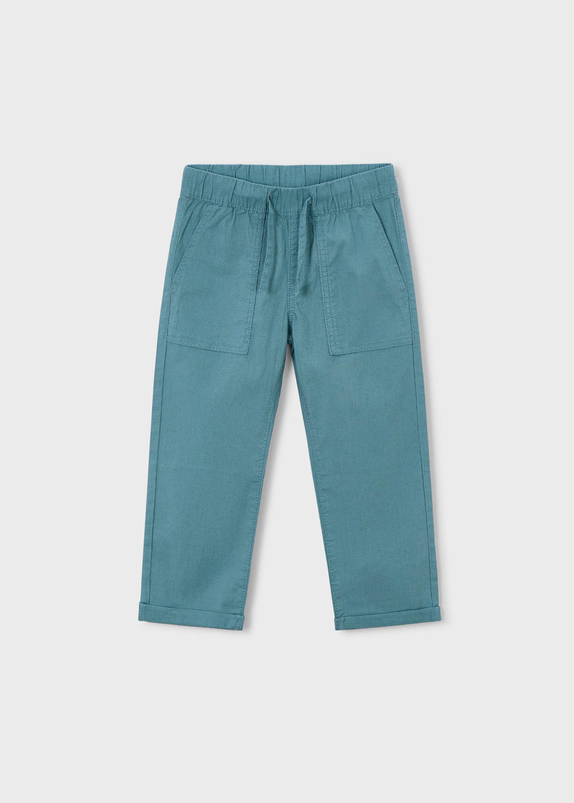 Pantalone lungo jogger in lino bambino