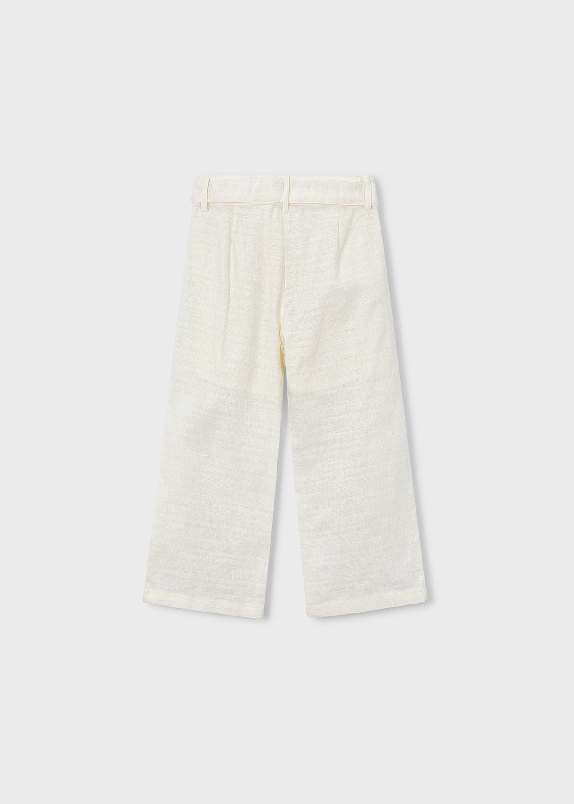 Embroidered linen trousers for girls