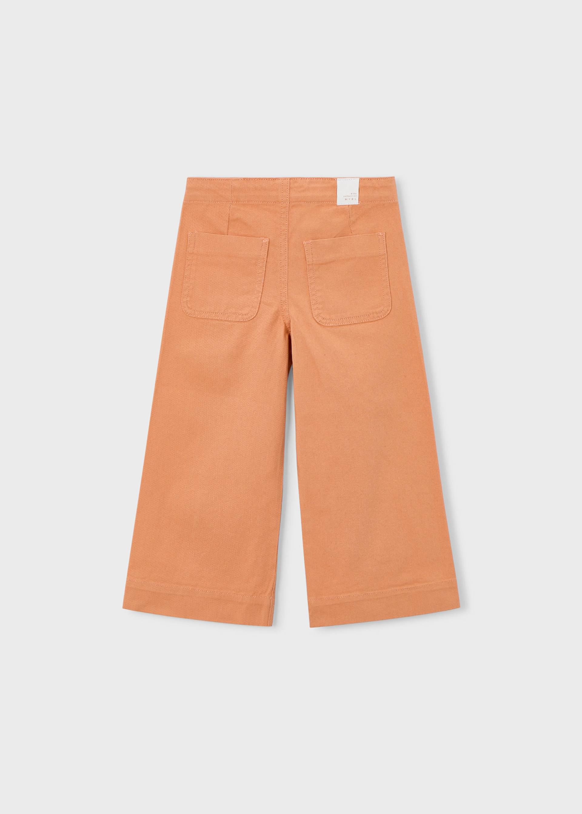 Girls' long twill trousers