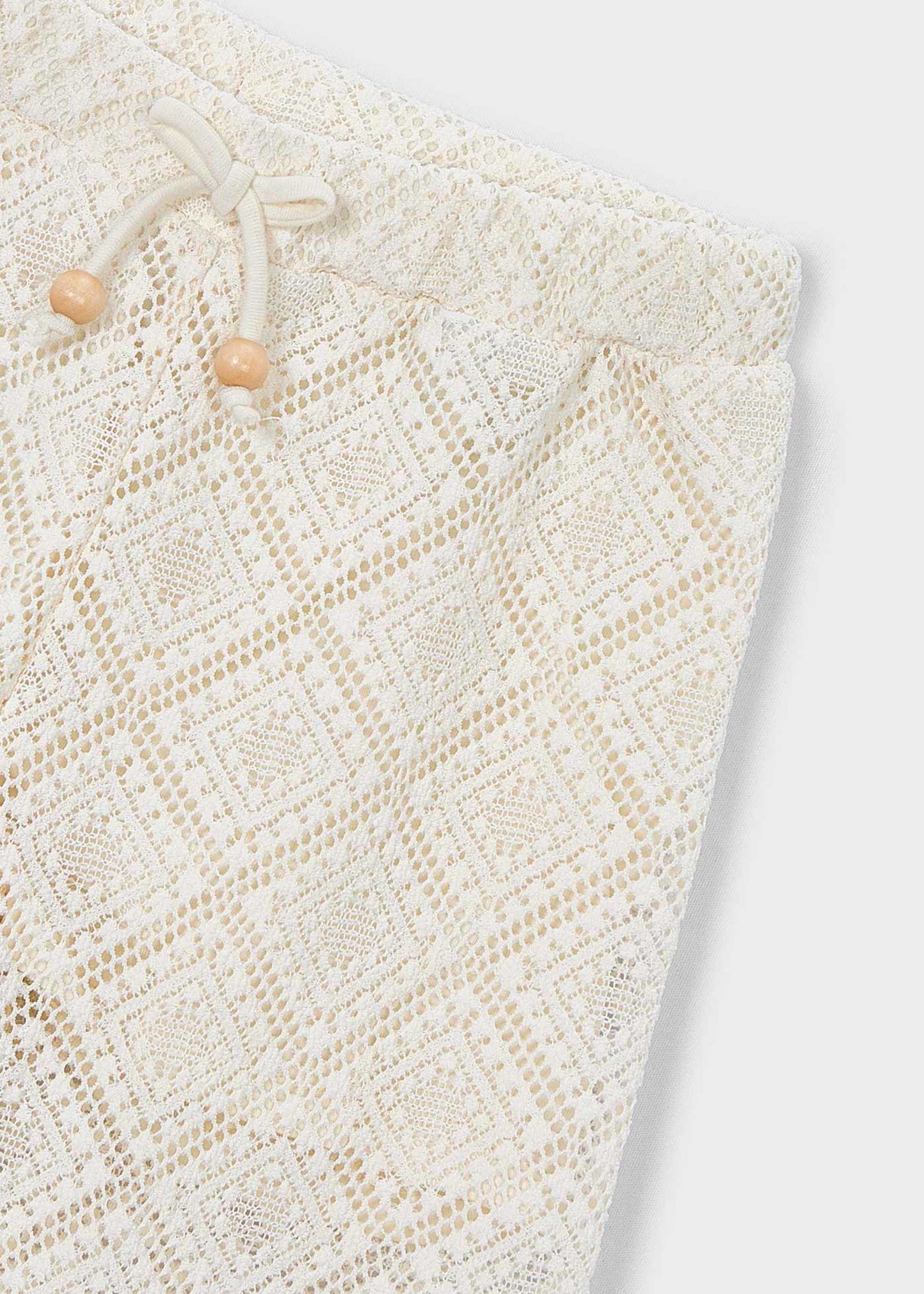 Długie spodnie crochet dla dziewczynki