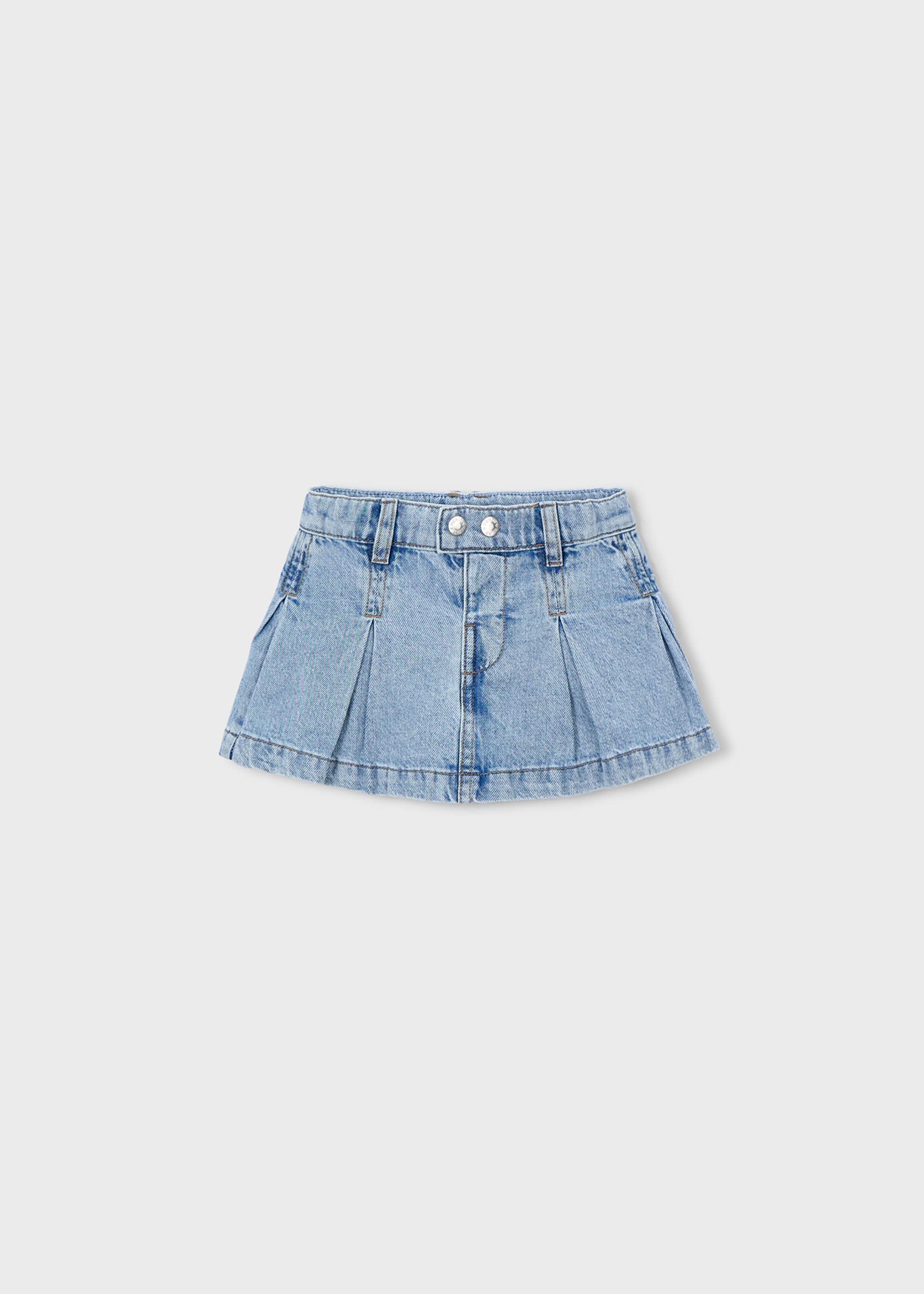 Girls' denim pleated skirt
