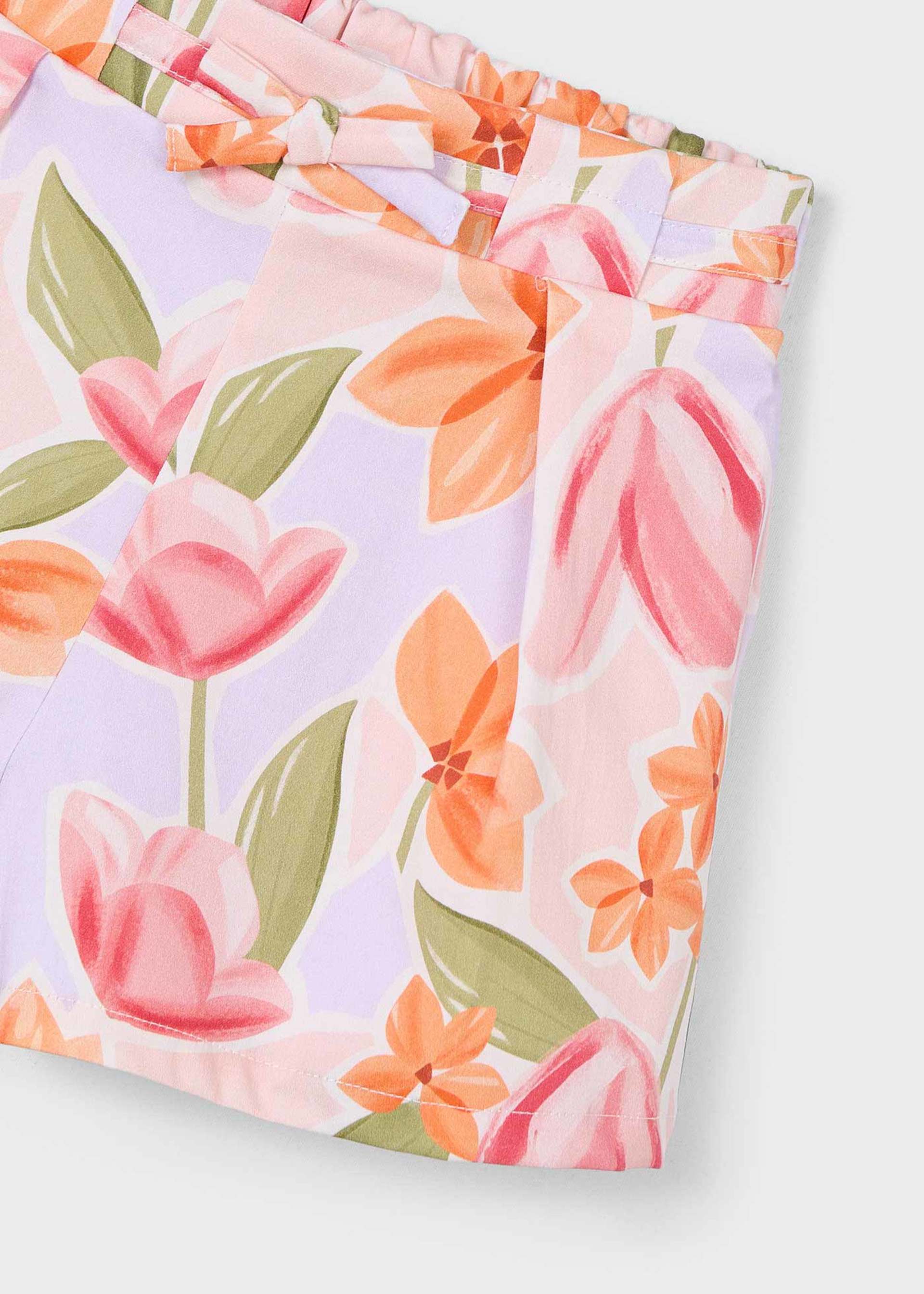 Printed pleated skirt trousers for girls