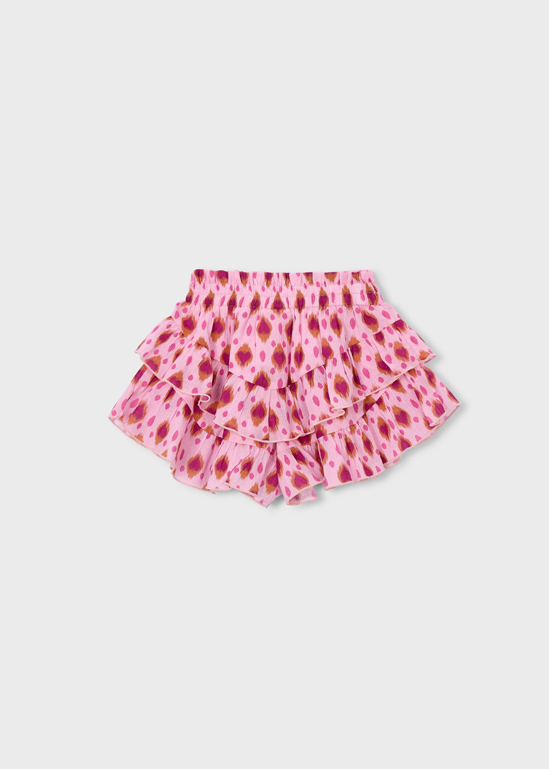 Falda pantalón estampada volantes niña