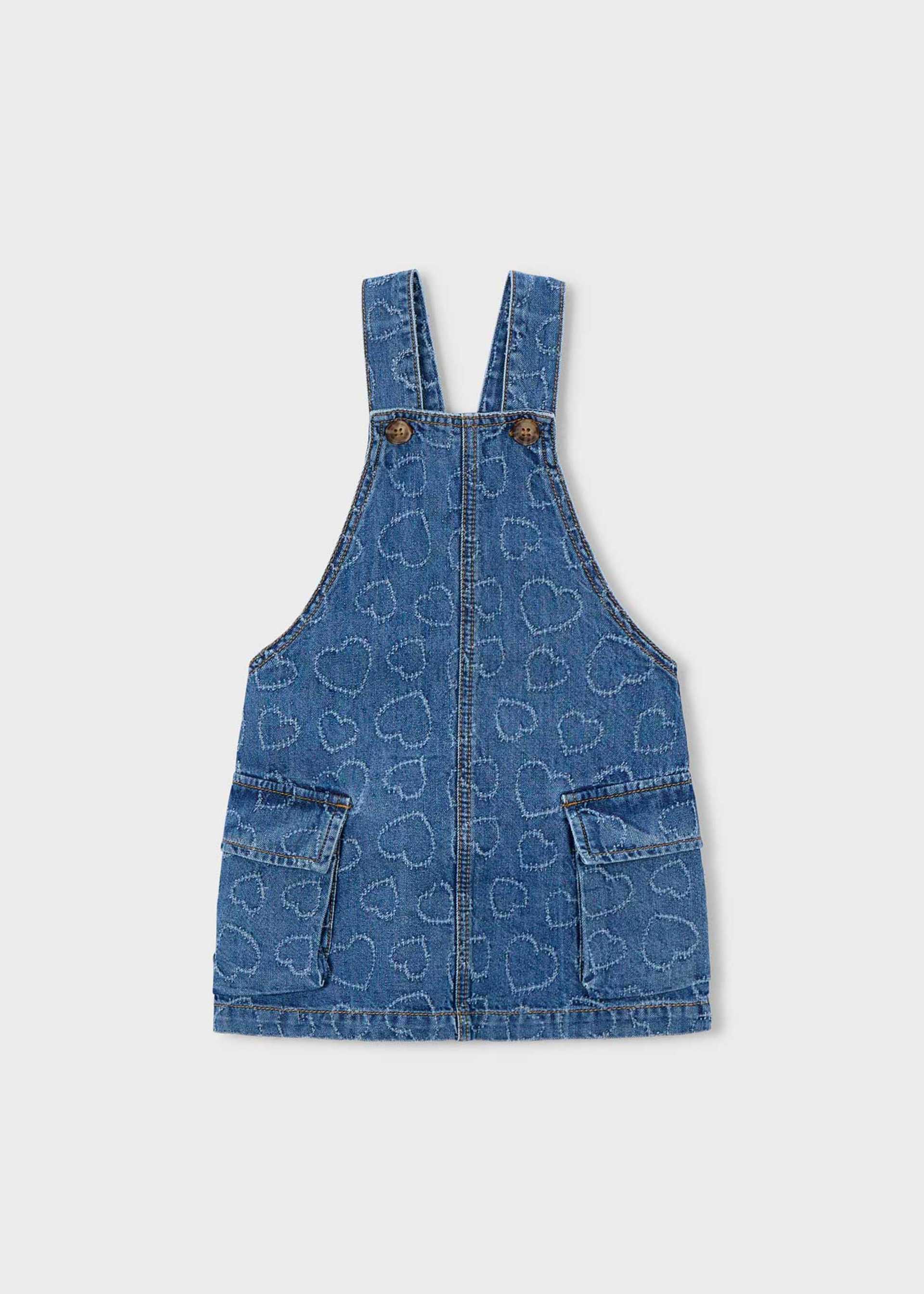 Saia peito denim fluido menina