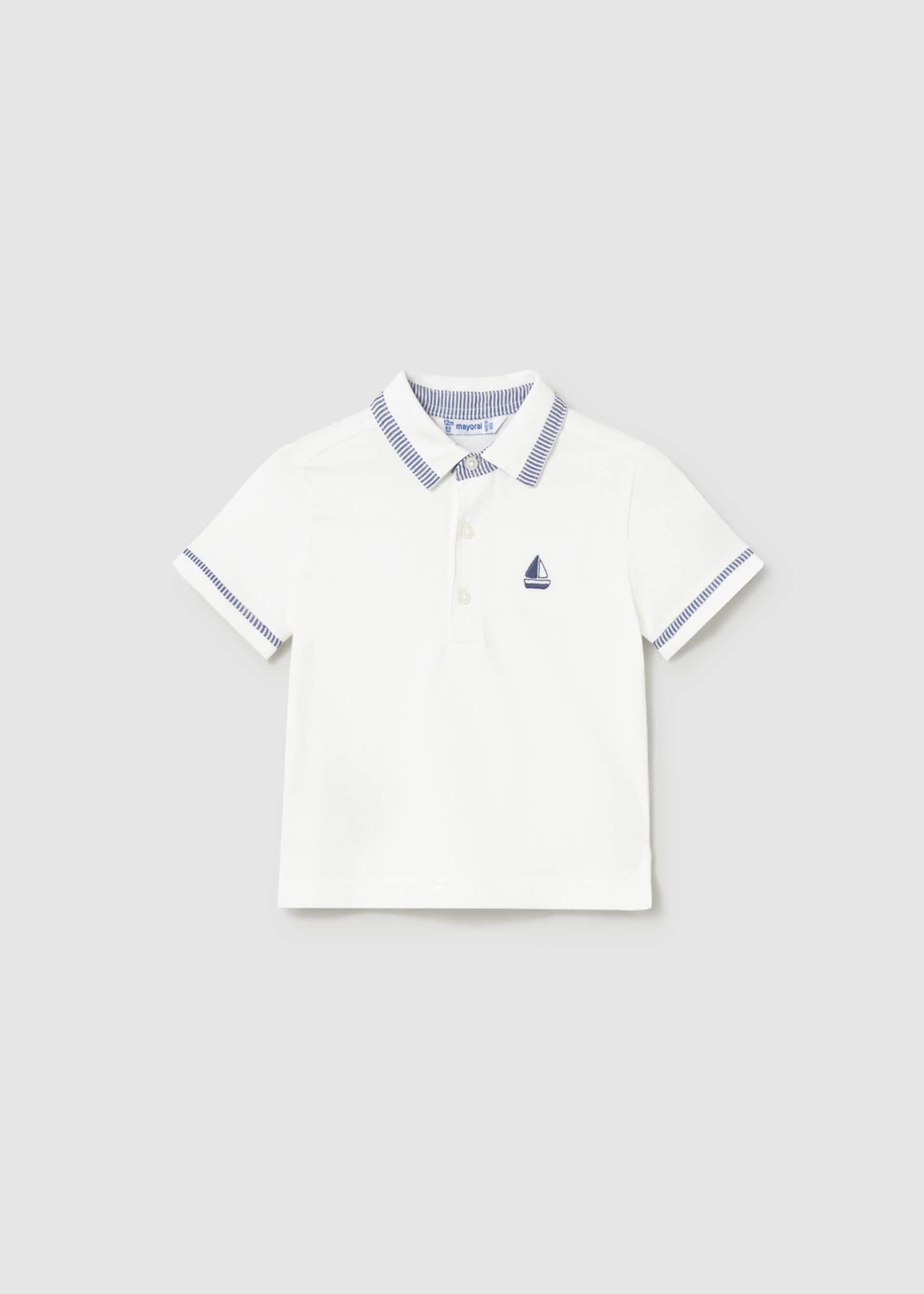 Contrast baby boat polo shirt
