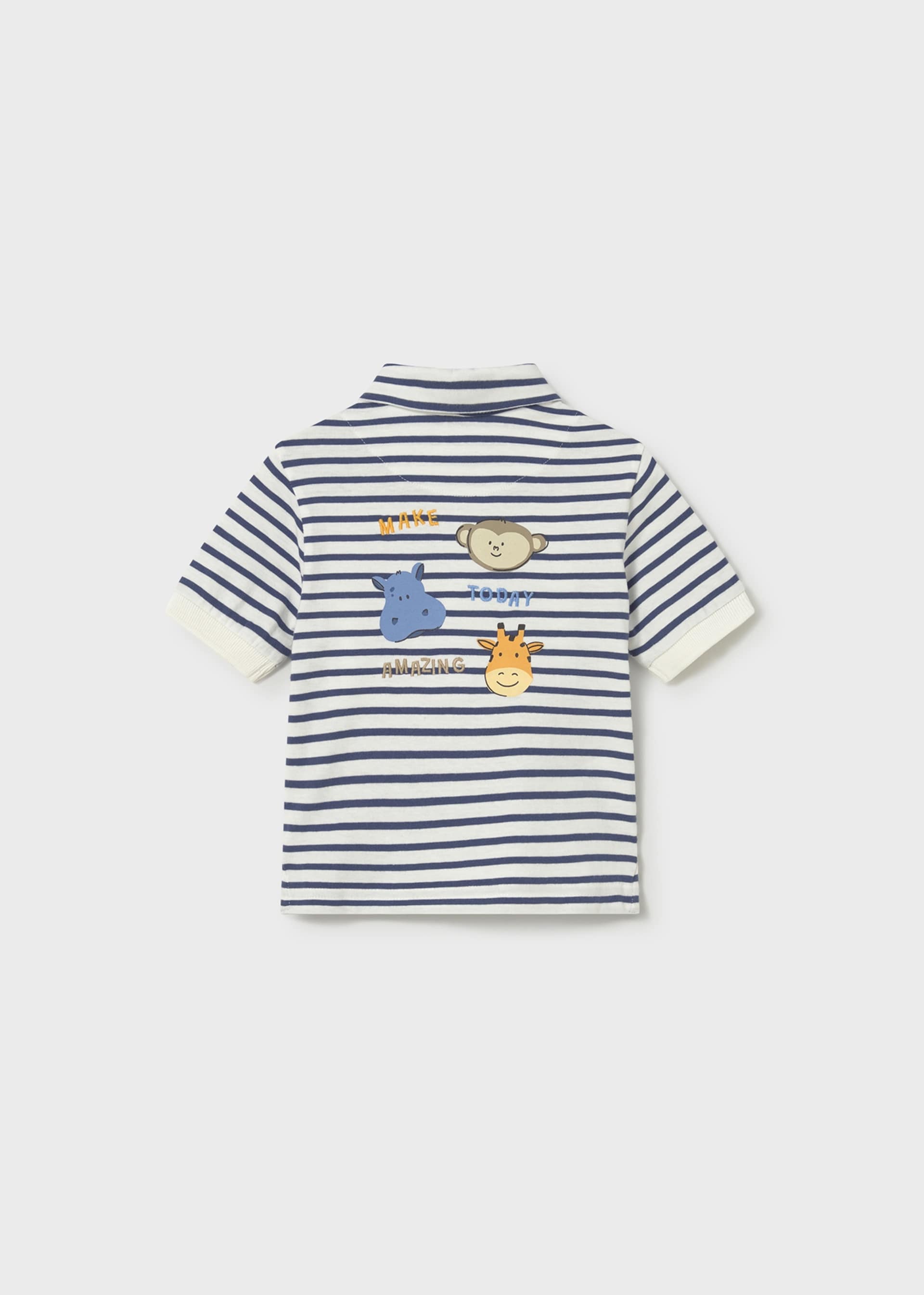 Polo w paski z haftem dla niemowlęcia