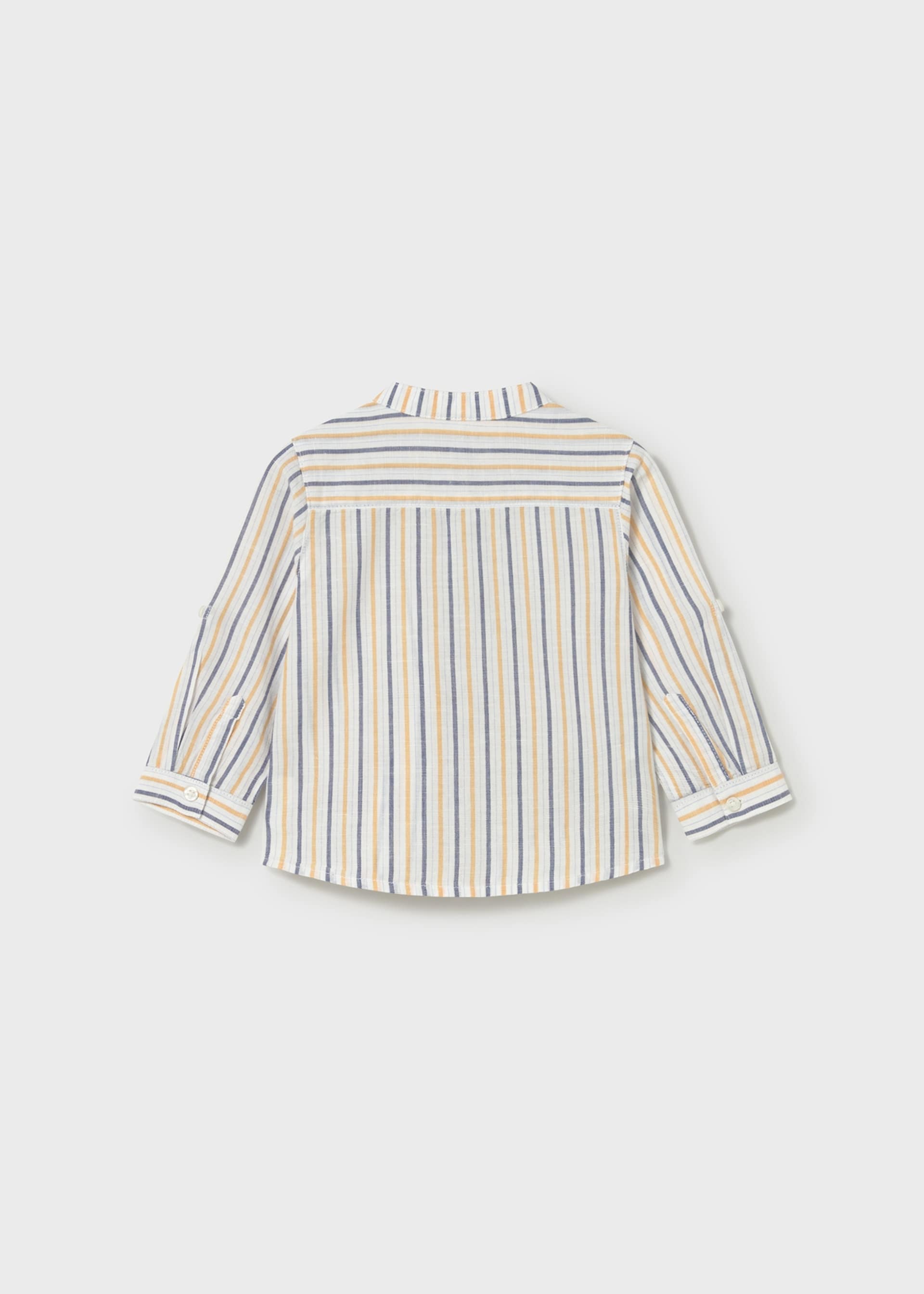 Chemise à manches longues en lin avec col mao bébé