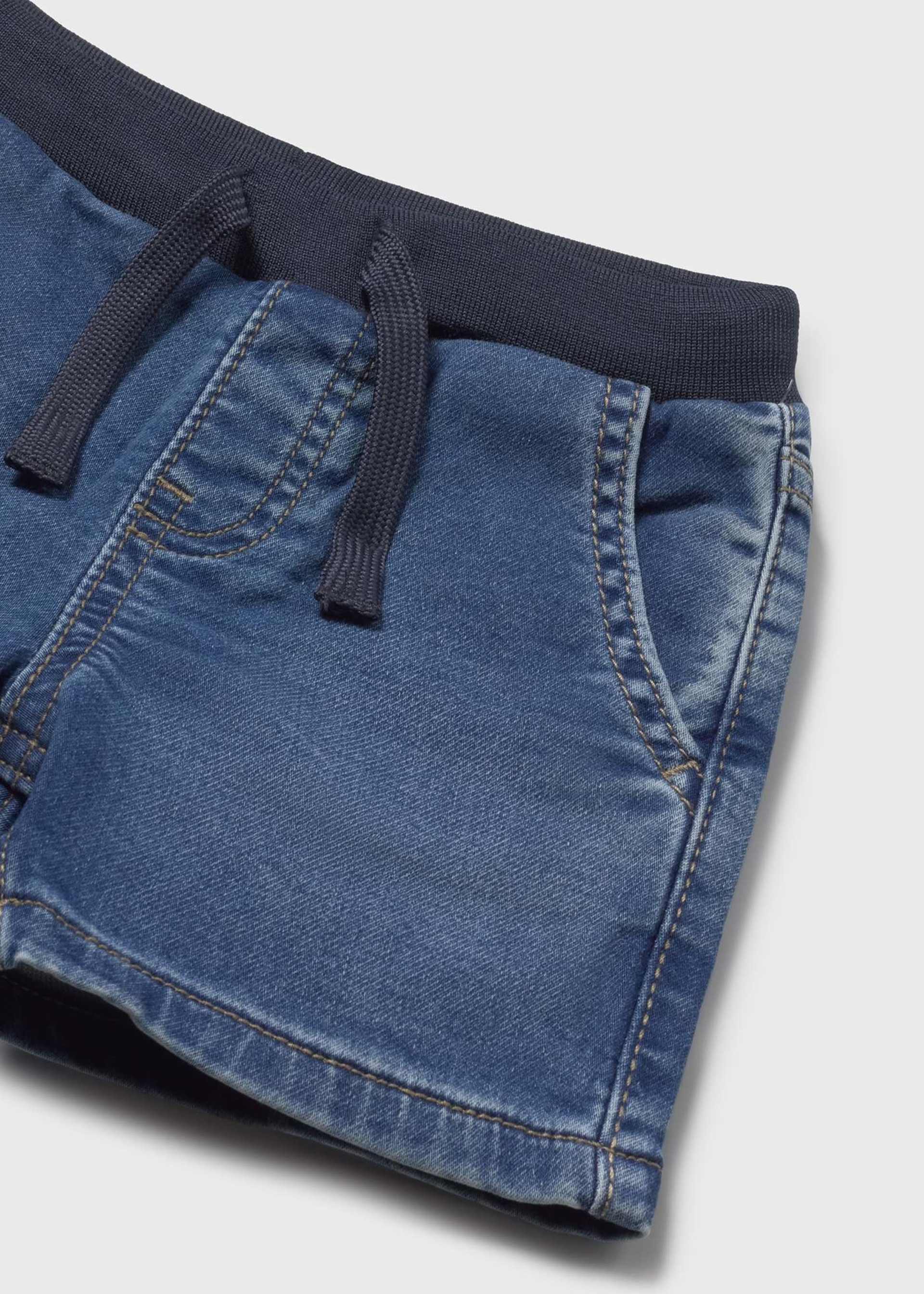 Bermuda en denim à taille élastique bébé