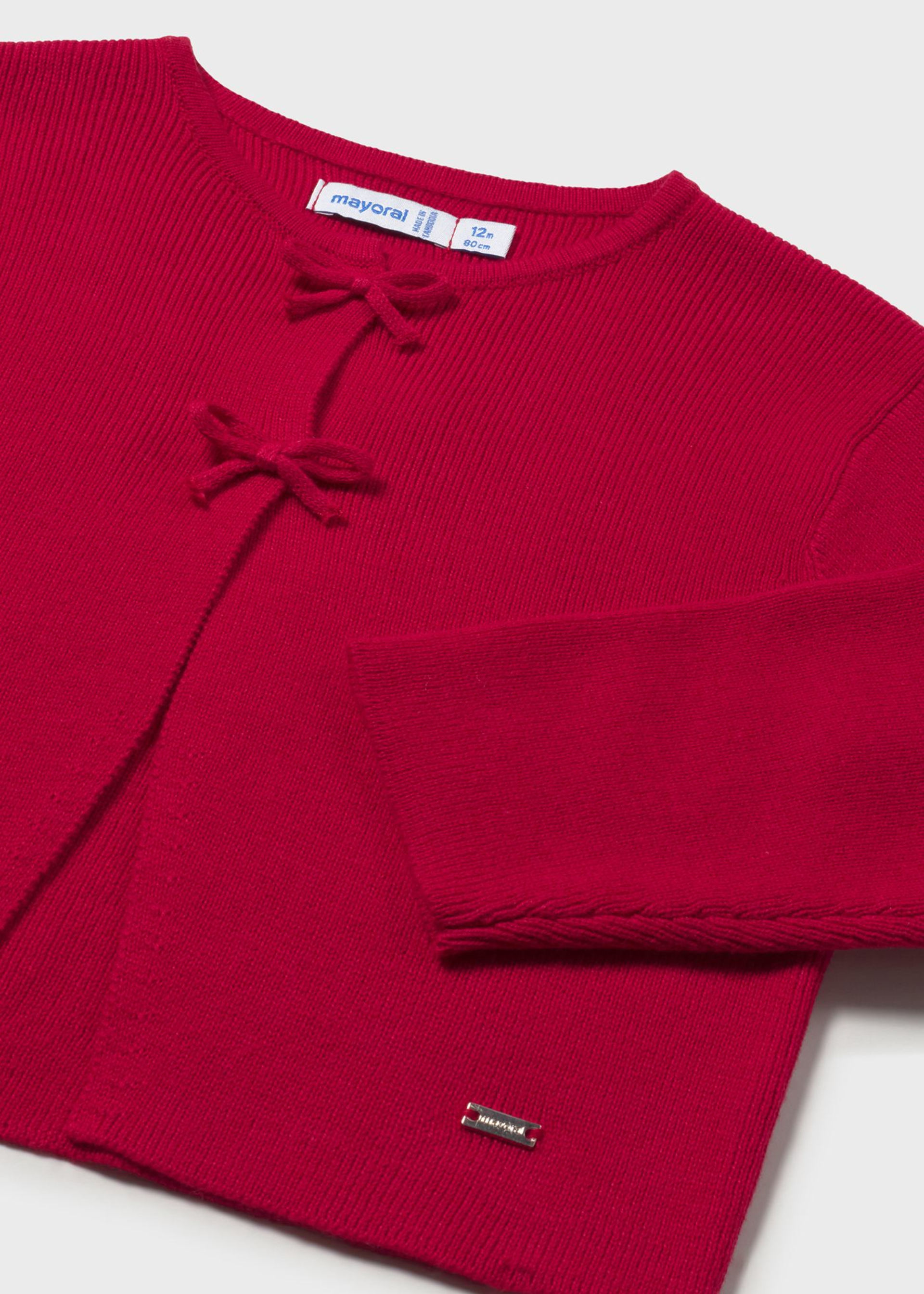 Cardigan en tricot nœuds bébé