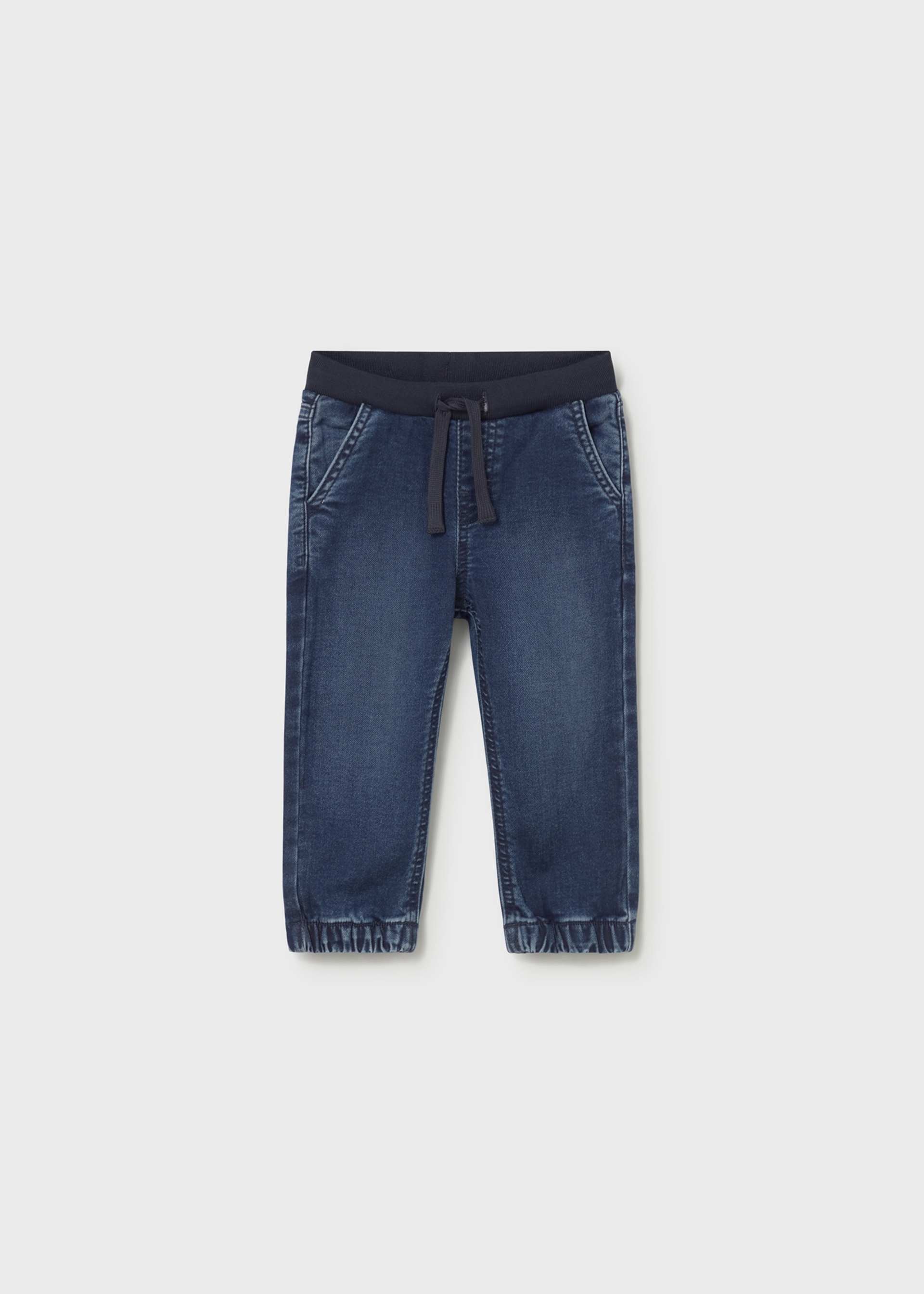 Pantaloni denim talie elestica bebe