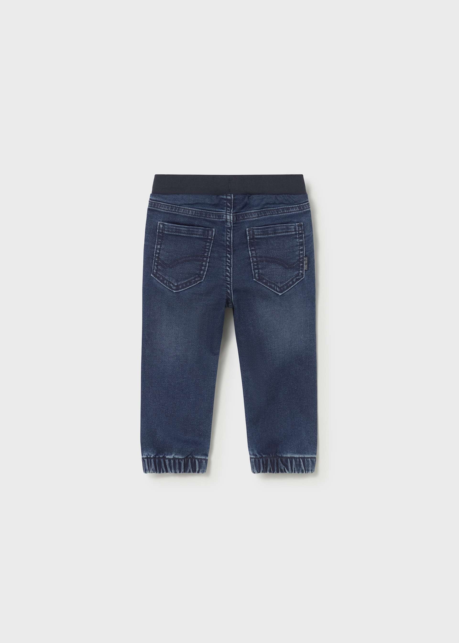 Pantaloni denim talie elestica bebe