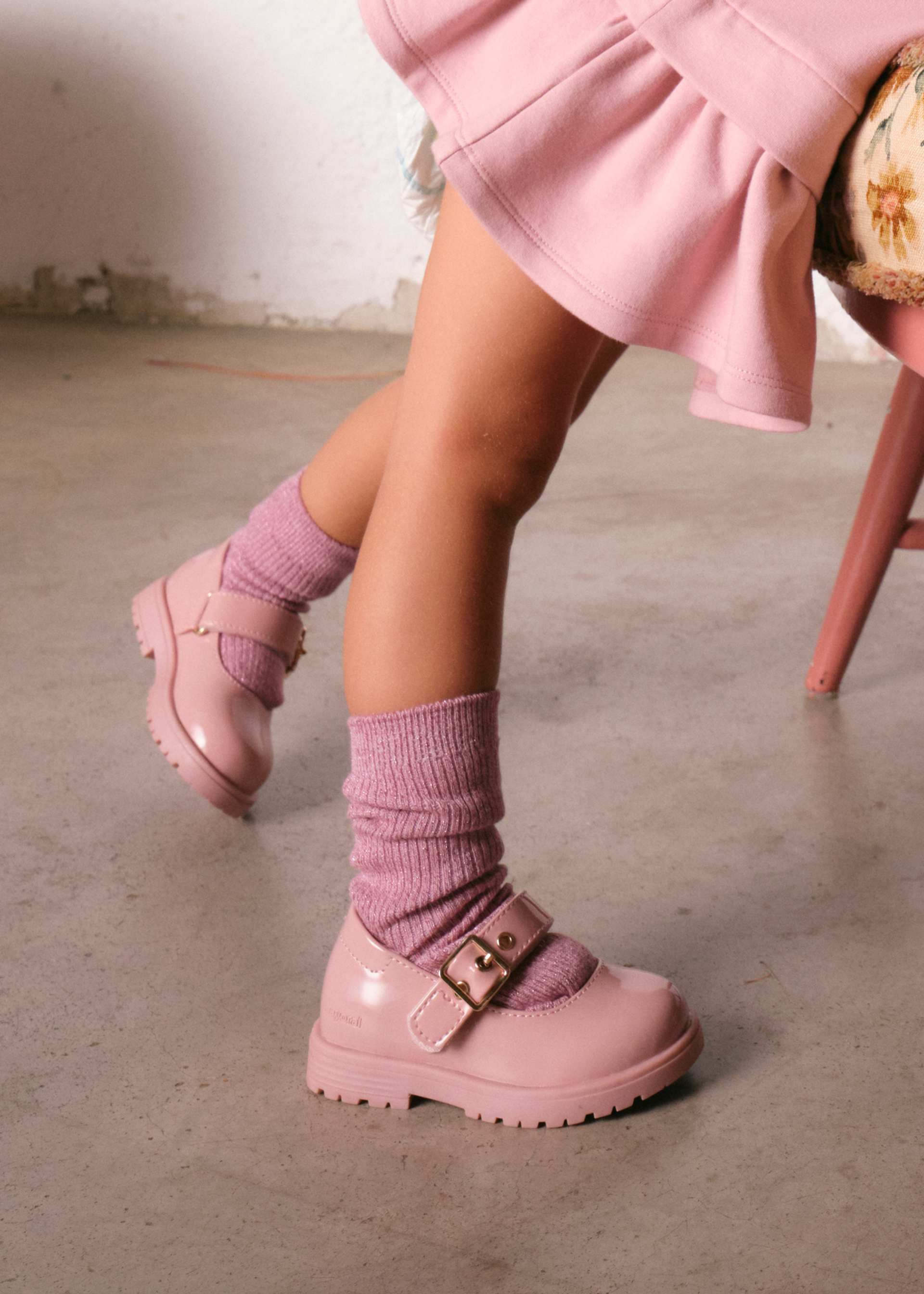 Baby Mary Janes with toothed sole