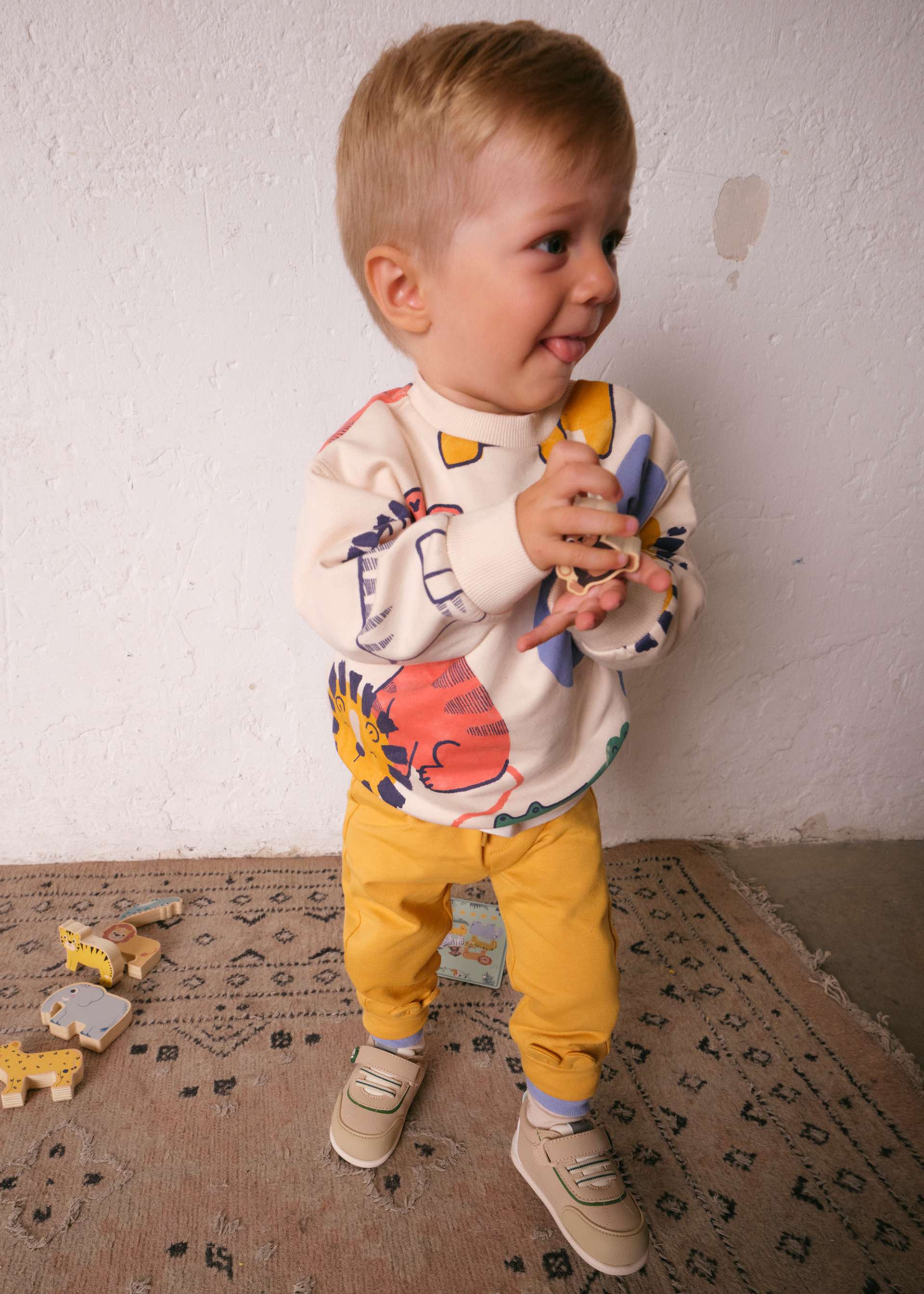 Pantalon en molleton appliques bébé