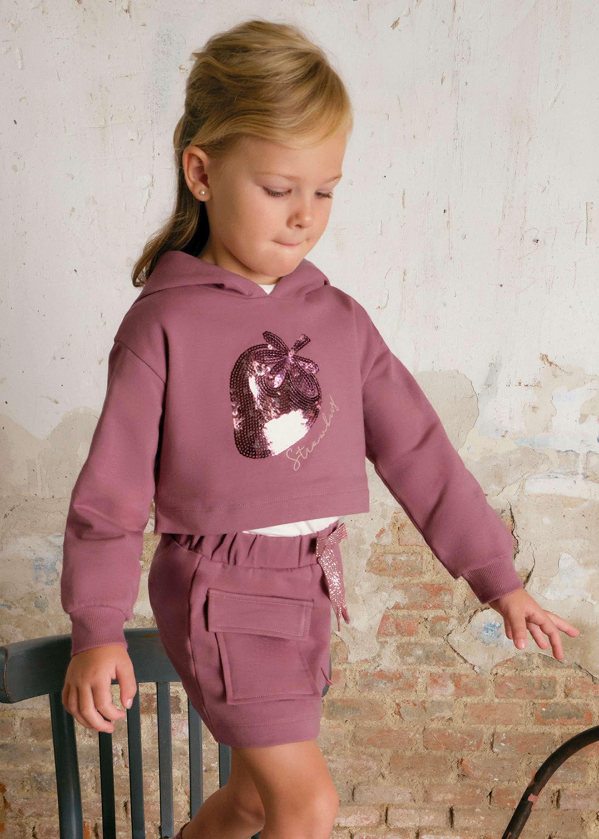 Conjunto falda sudadera niña